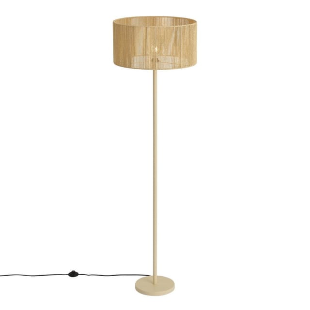 Qazqa Stehleuchte Beige Mit Papierschnur-schirm 50/50/25 - Simplo