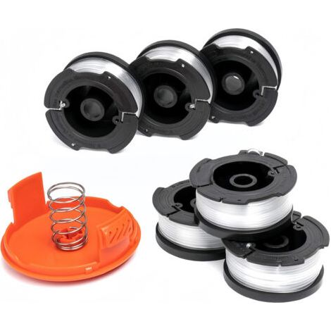 7 Stück Af-100-3zp Spulenschnur & Kappe Mit Feder, Hochwertige, Langlebige Ersatzteile Für Black & Decker