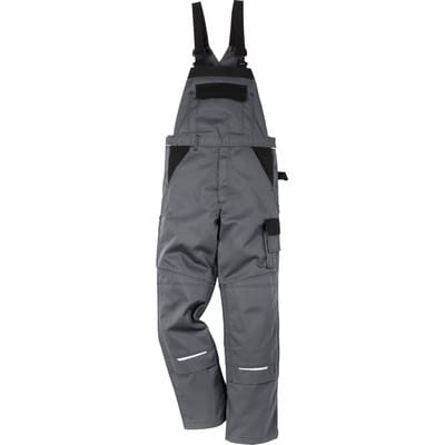 Latzhose Icon Two 1009 LUXE, grau/schwarz, Größe C152