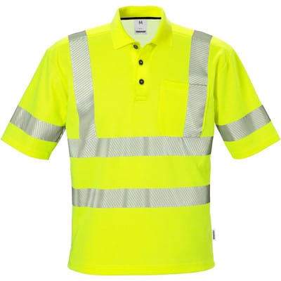 Warnschutz-Poloshirt 7406, warngelb, Größe XS