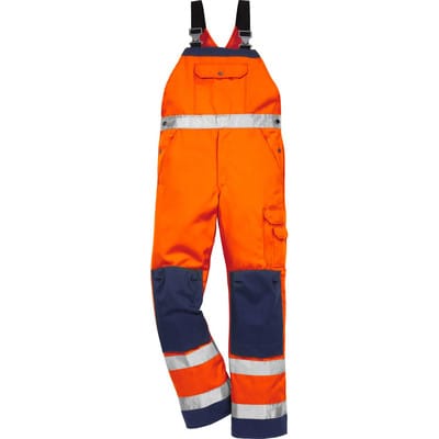 Warnschutz-Latzhose 1001, warnorange/marineblau, Größe D112