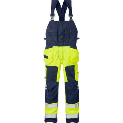 Warnschutz-Latzhose 1014 PLU, warngelb/marineblau, Größe C50