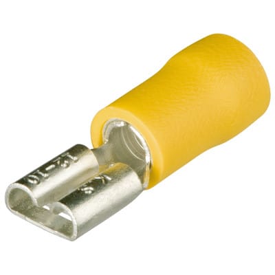 Flachsteckhülse 97 99 022 isoliert DIN 46245 gelb 6,3mm 4-6mm²