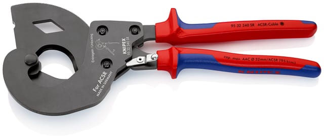 Freileitungsschneider 95 32 340 SR Ratschenfunktion brüniert MK ø32mm 340mm