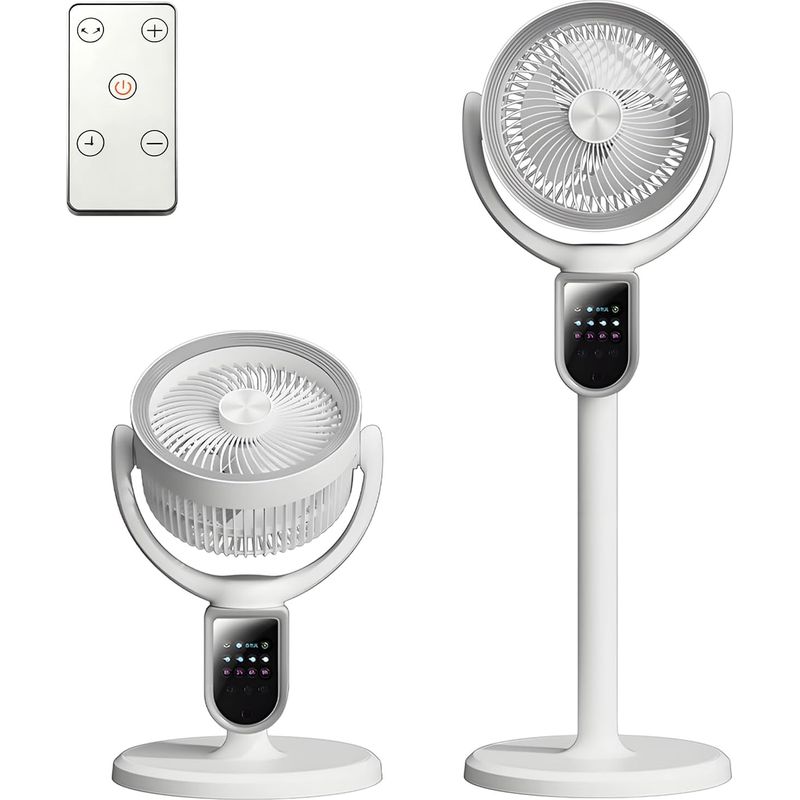 3-in-1-turbo-akku-ventilator Mit 4000-mah-akku, 8d-oszillation, Fernbedienung, Leisem Betrieb Und 9-stunden-timer