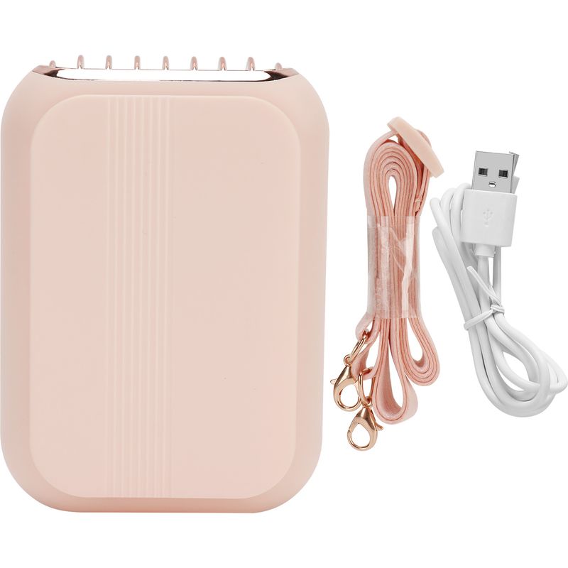3-in-1 Tragbarer, Klingenloser Ventilator, Nacken- Und Tischventilator, Usb-aufladbar, Leise, Vertikaler Luftstrom, Pink