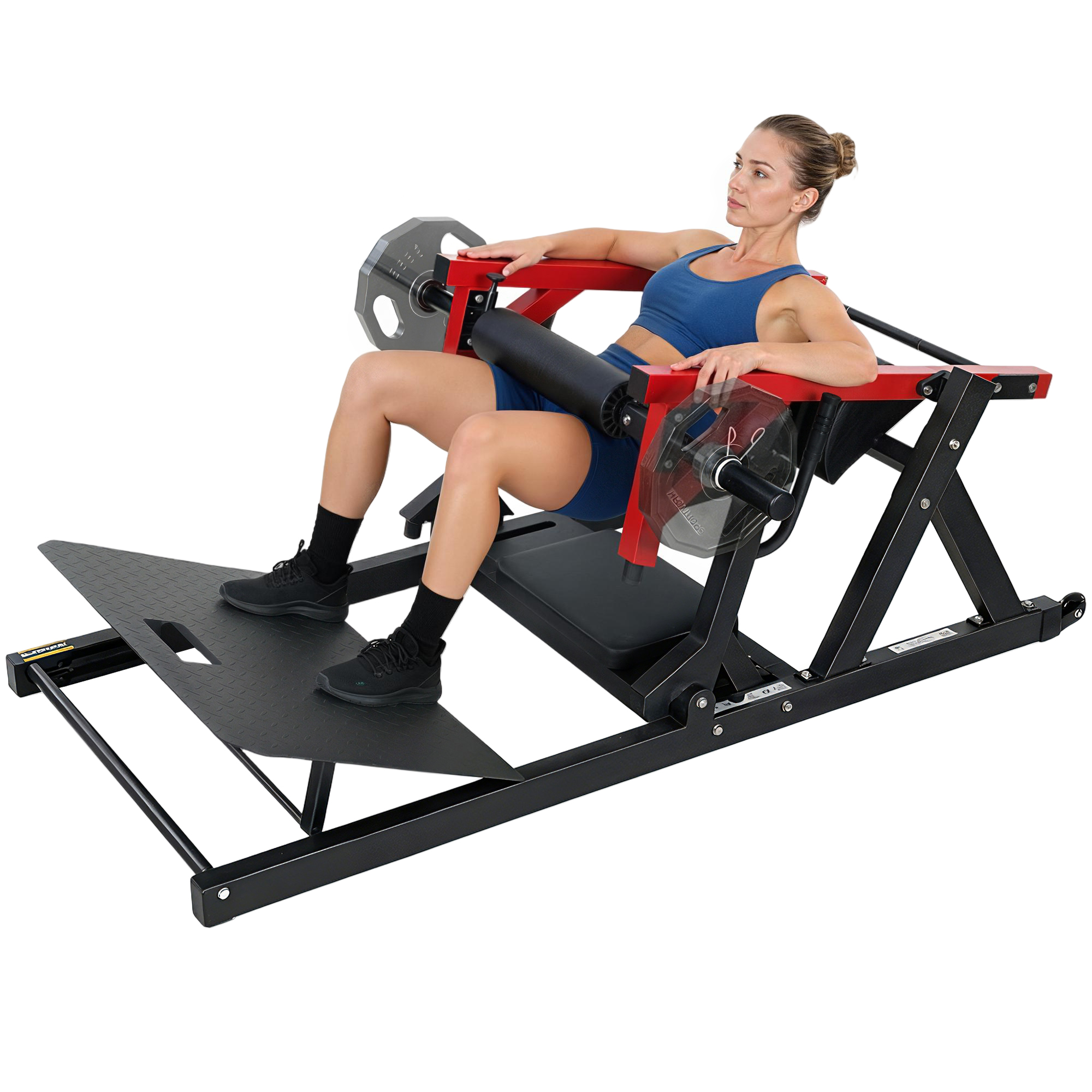 Hüftstreckmaschine Mit Verstellbarer Plattform, 270 Kg Belastbarkeit Und Gewichtsablage, Rot