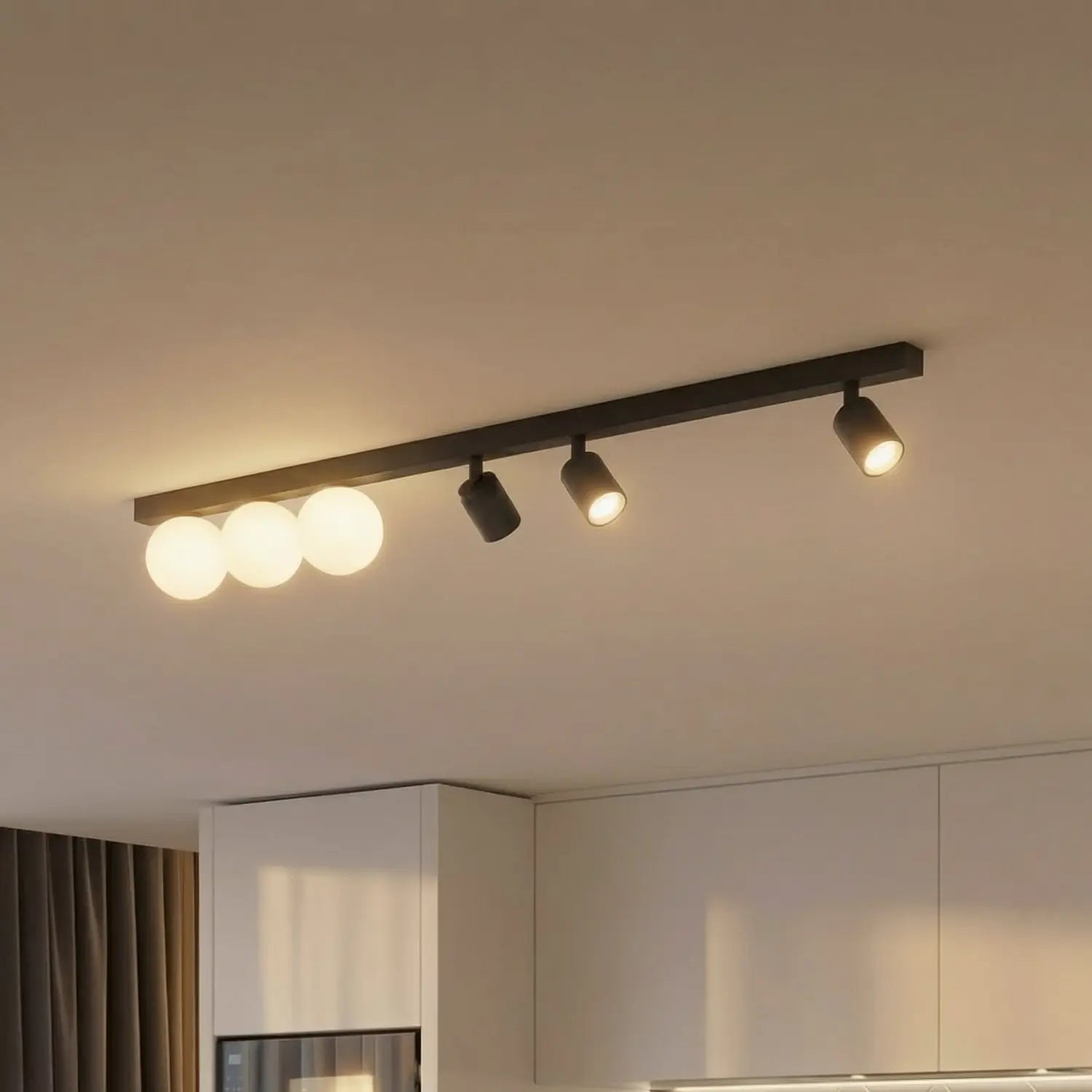 [gebraucht] B-ware Deckenleuchte Lampe Vox Glas Schwarz Wohnzimmer Esszimmer Küche Flur 6 Flamm824