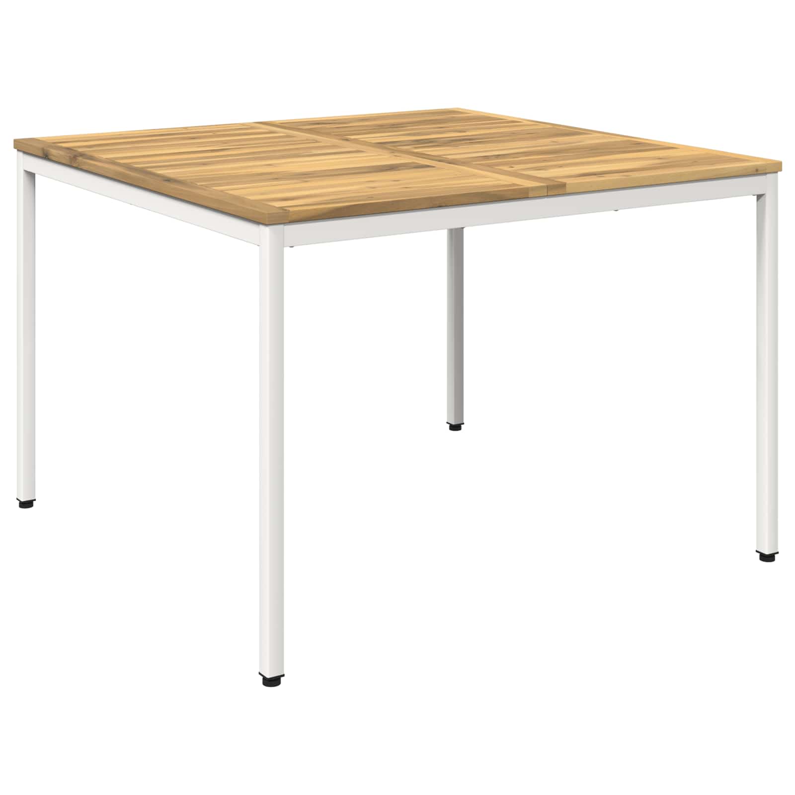 Gartentisch Weiß 110 X 108,5 X 75 Cm Massivholz Akazie Vidaxl