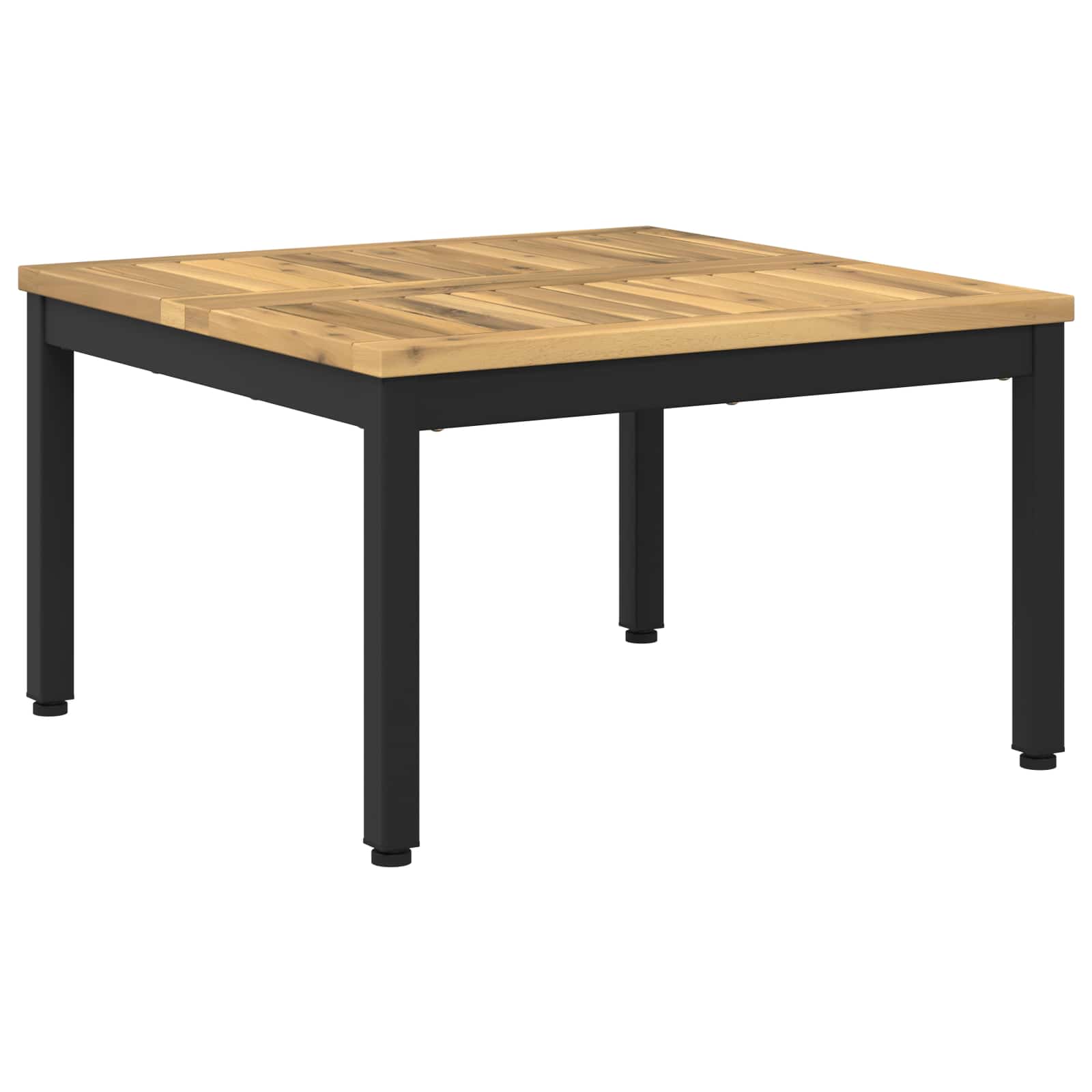 Couchtisch Weiß Und Schwarz 60 X 60,5 X 36 Cm Massivholz Akazie Vidaxl
