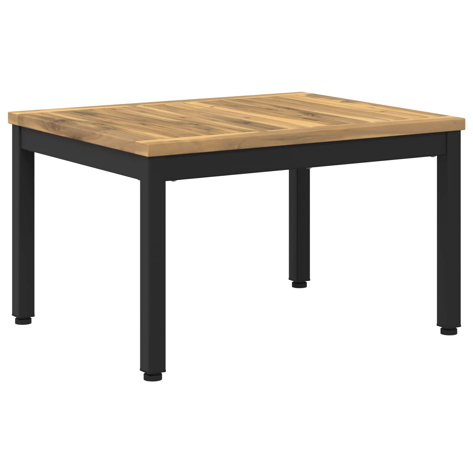 Couchtisch Weiß Und Schwarz 50 X 60,5 X 36 Cm Massivholz Akazie Vidaxl