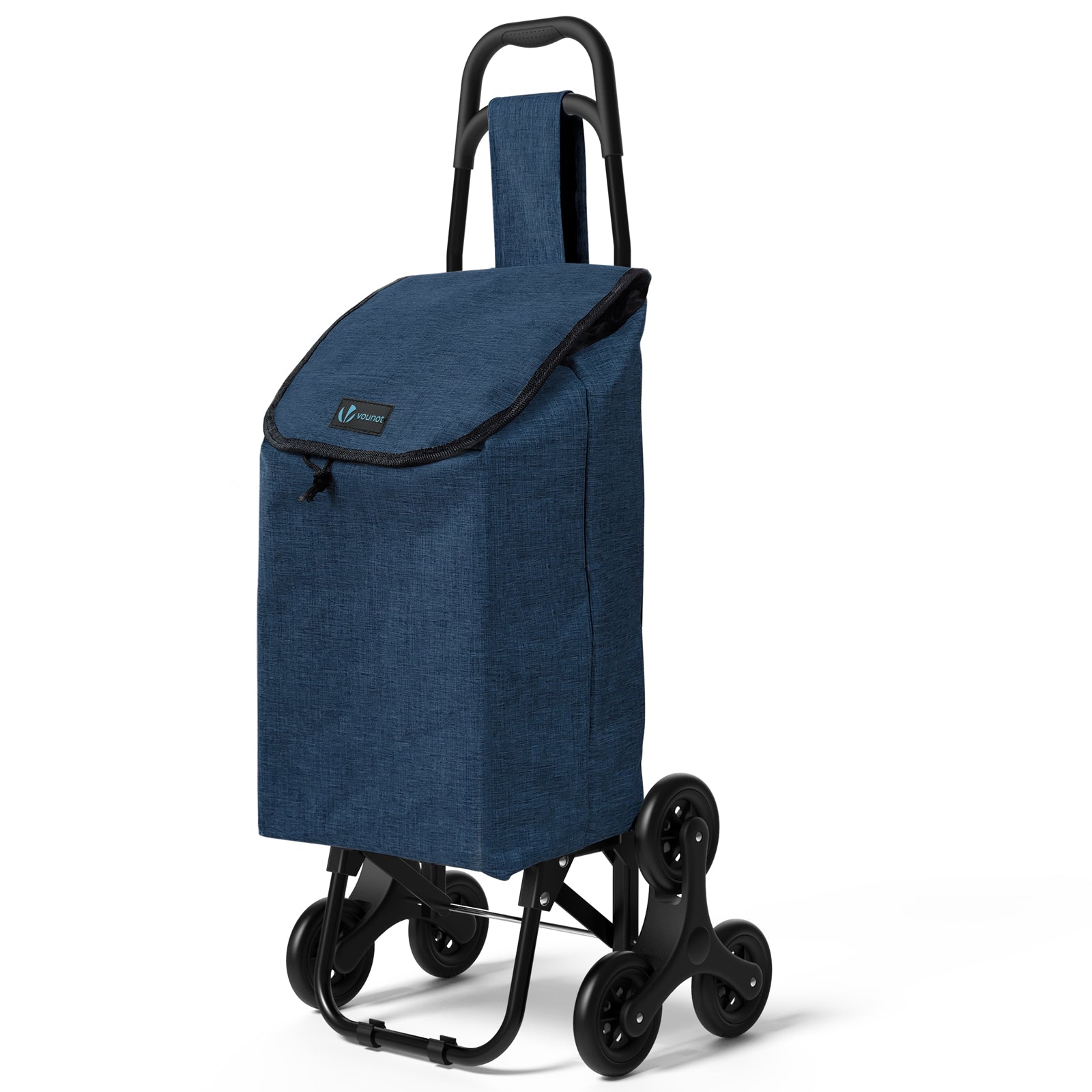 Vounot® 2 In 1 Einkaufstrolley Klappbar Treppensteiger Marineblau