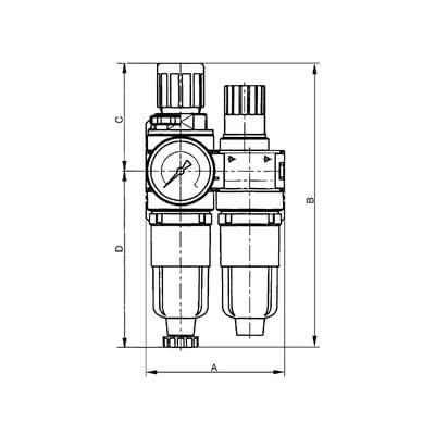 Wartungseinheit 2-teilig »multifix-mini«, mit Metallbehälter, G 1/4
