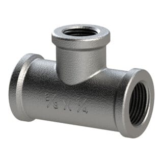 T-Stück 130 I/I/I, Rp 2.1/2", T-Abzweig Rp 1.1/4", Temperguss schwarz