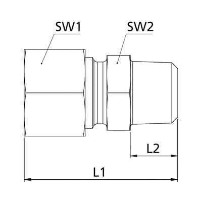 Gerade Einschraubverschraubung, R 1/8" A, Rohr-Ø 6, Stahl verzinkt