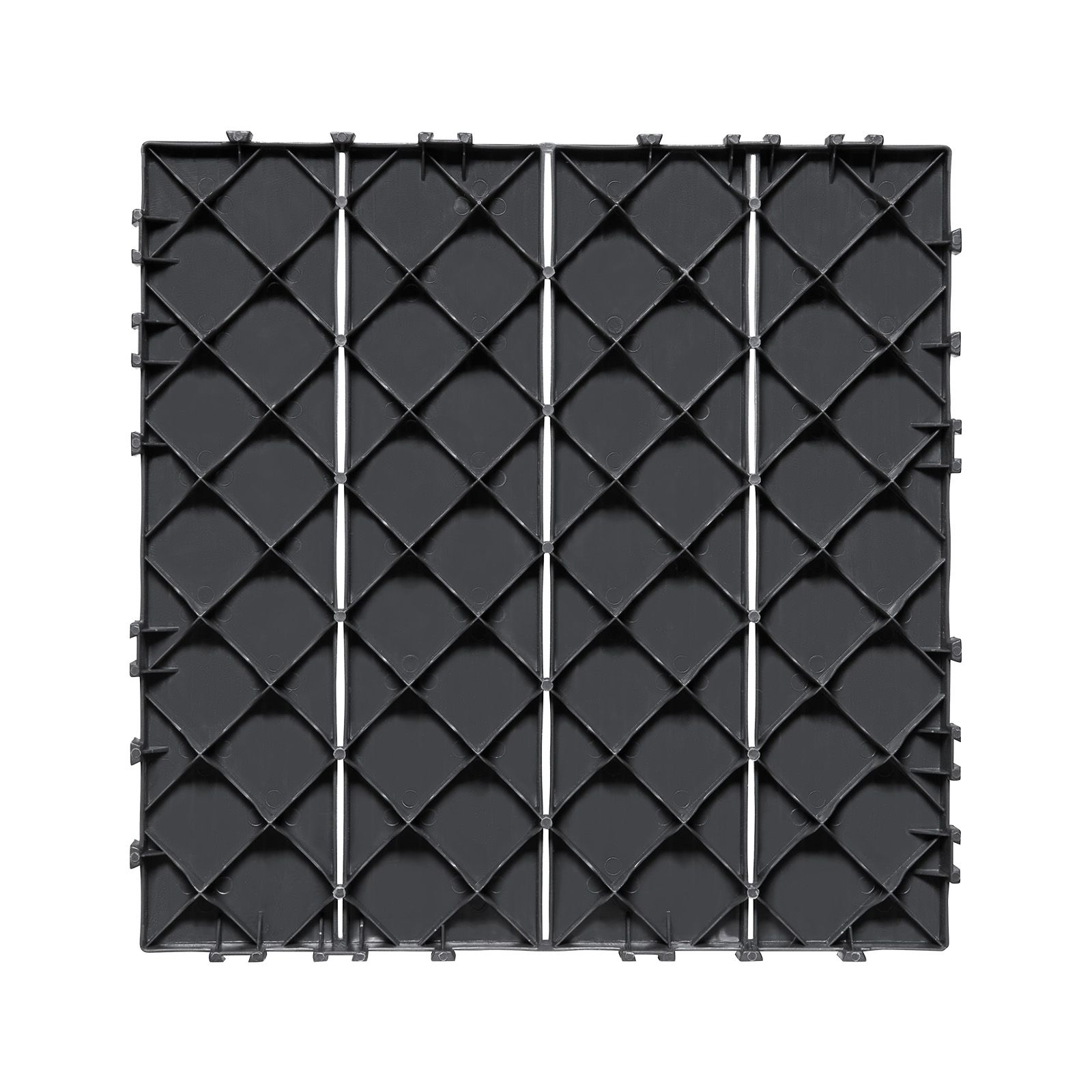 Verbund-terrassenfliesen, 36er-pack, 29,5 X 29,5 Cm, 3,3 M², Wasserfester Kunststoff, Ganzjährig Im Außenbereich Einsetzbar, Bodenbelag Für Terrasse, Balkon, Teich, Garten, Anthrazitgrau