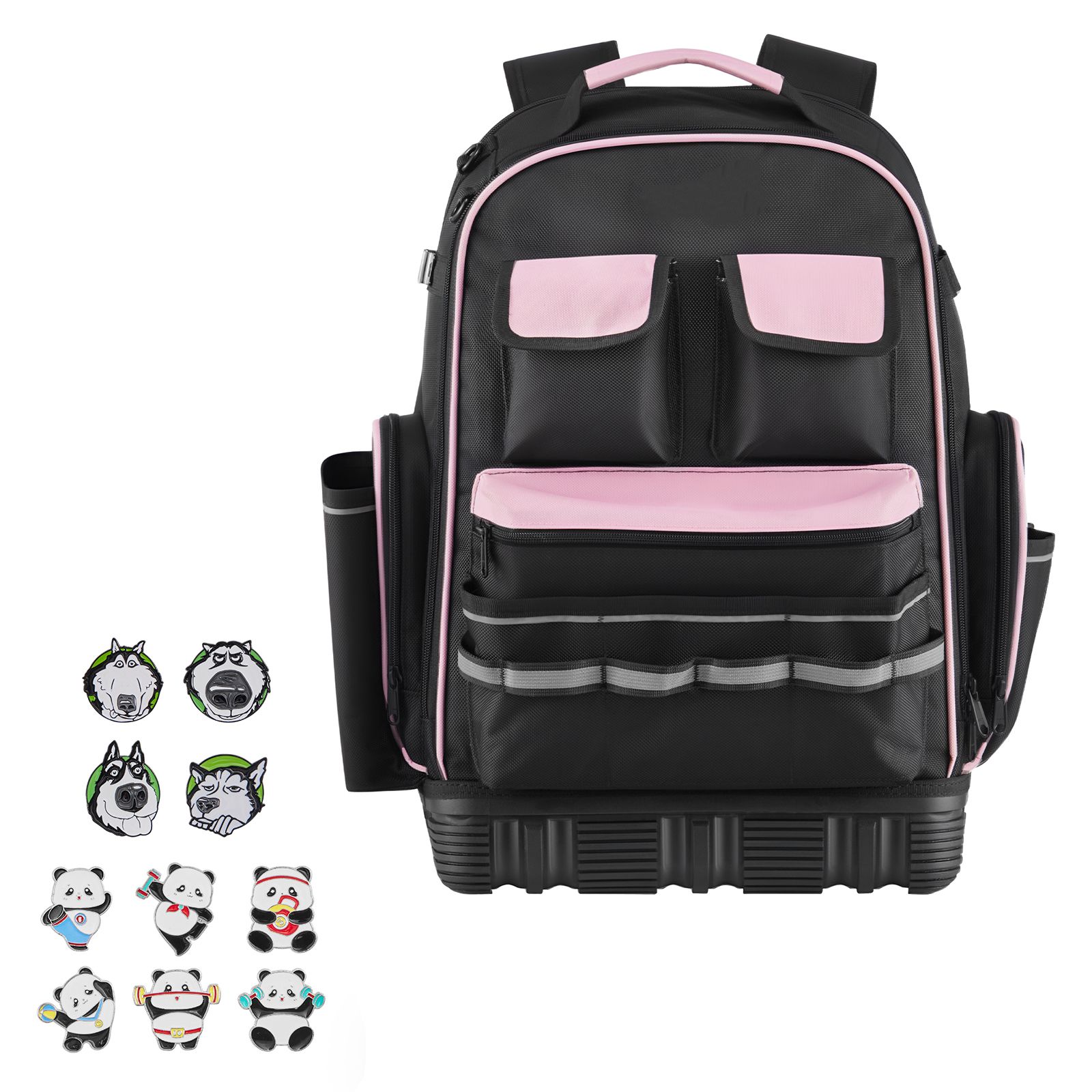 Werkzeugtasche Mit 56 Fächern, Robuste Aufbewahrung Mit Pc-fach Und Geformtem Boden, Ideal Für Elektriker, Reparaturfachleute Und Hlk-techniker.