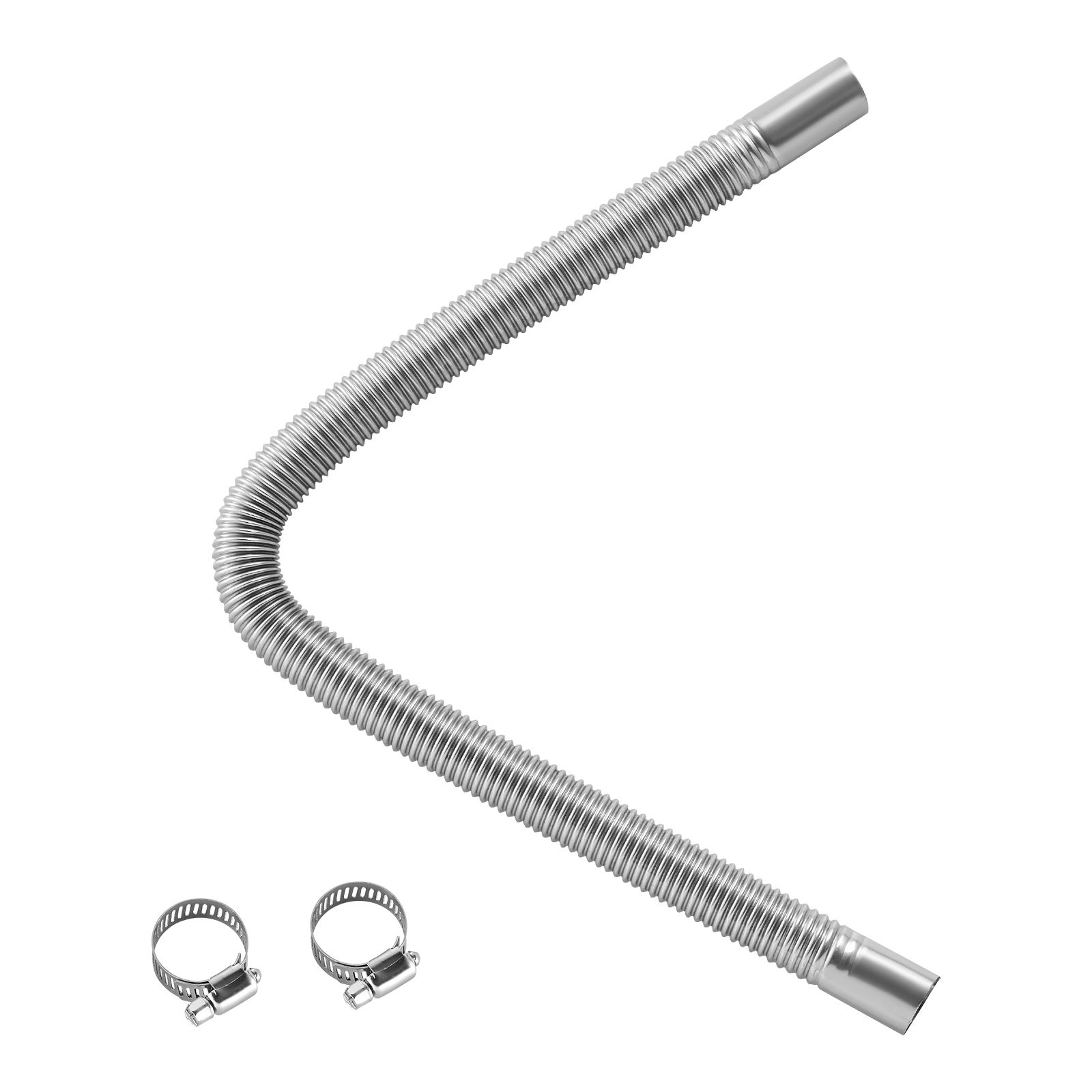 Flexibles Edelstahl-auspuffrohr Für 2-8 Kw Dieselheizung, Mit 2 Schlauchschellen.