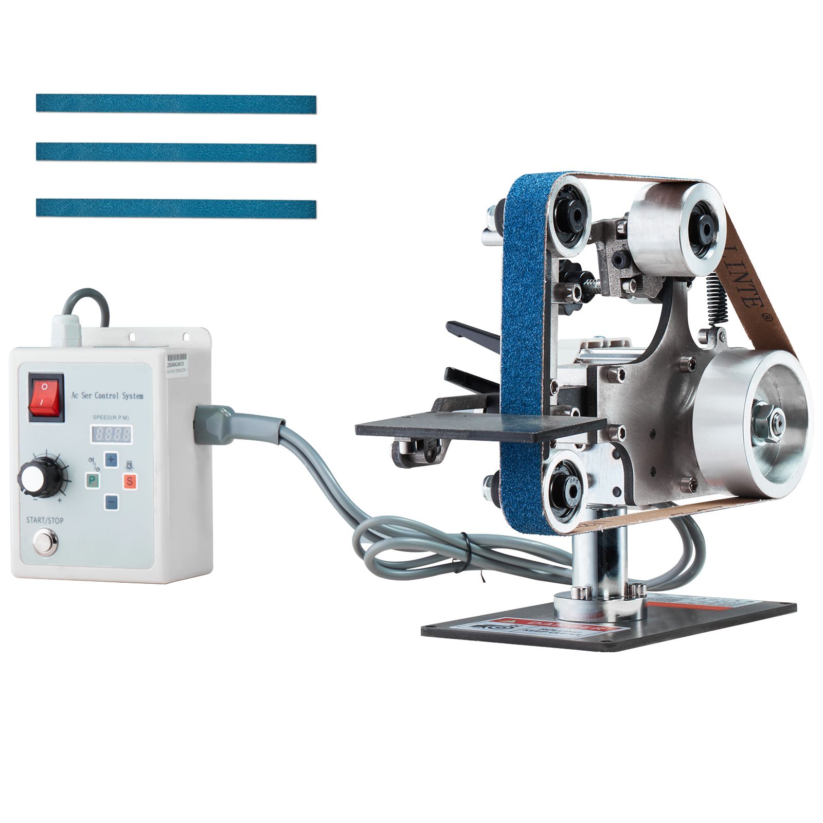 30x1 Zoll Bandschleifer, Variable Drehzahl 550w Mit Vfd, 2 Schleifschablonen Und 3 Schleifbänder Für Metallurgie Und Messerherstellung.