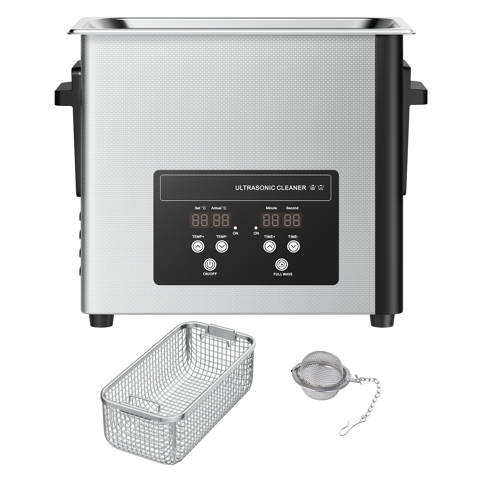 6-liter-ultraschallreiniger, Professionelles Gerät Mit Korb Und Digitalanzeige, 120 W, Edelstahl, 40 Khz, Für Uhren, Rasierer, Schmuck, Münzen Und Mehr.