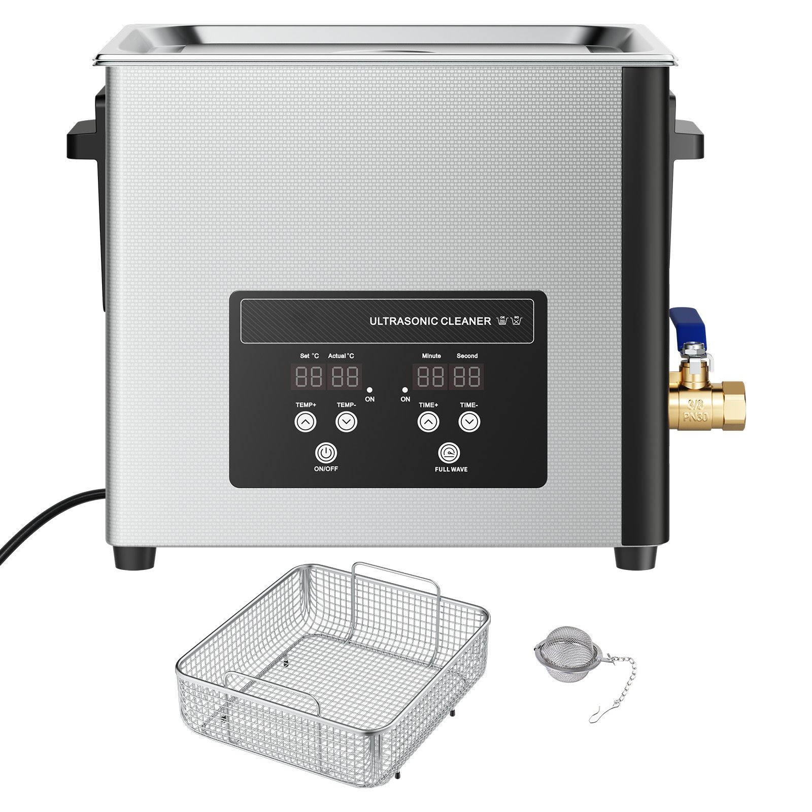 15-liter-ultraschallreiniger Mit Korb Und Digitalanzeige, Edelstahl, 240 W, 40 Khz Für Teile, Vergaser, Instrumente