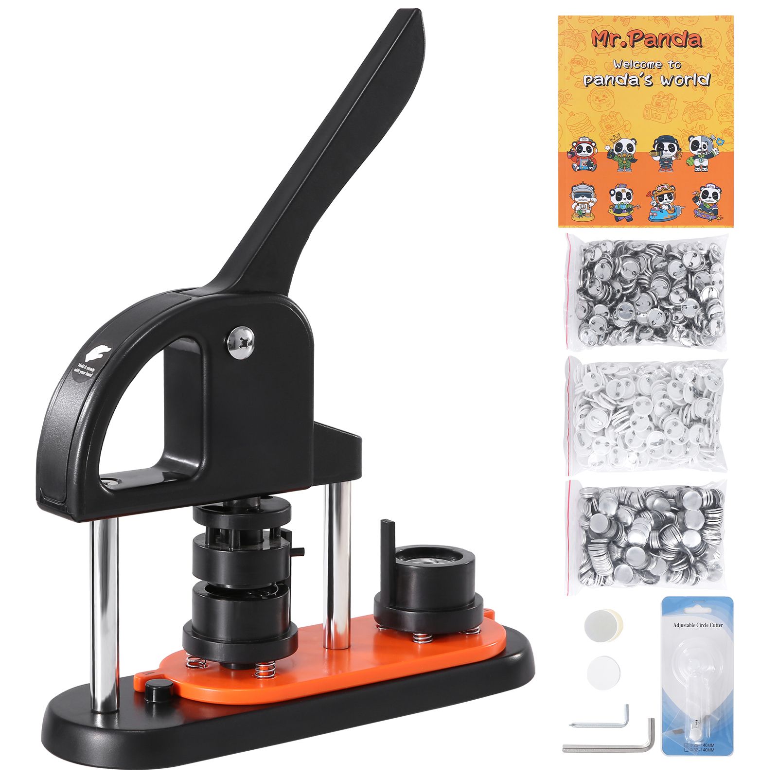 25-mm-buttonmaschine, Abzeichenpresse Ohne Montageaufwand, Kinder-bastelset Mit 500 Teilen, Kreisschneider, Zauberbuch.