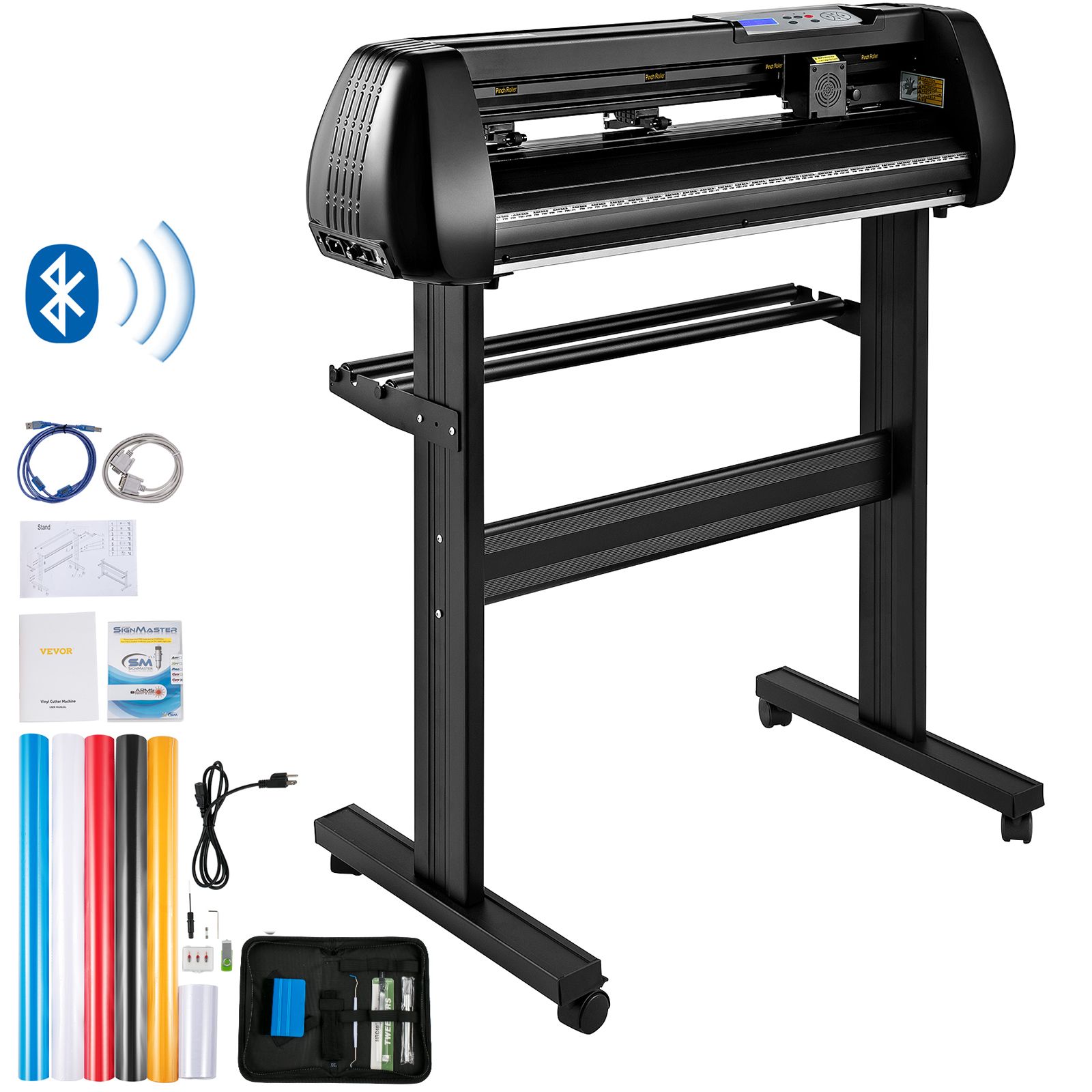 28-zoll-vinylschneider, Bluetooth-offline-schneideplotter, Hohe Präzision Mit Einstellbarer Walzenwelle, Einstellbarer Geschwindigkeit Und Kraft, Signmaster-software Für Windows.