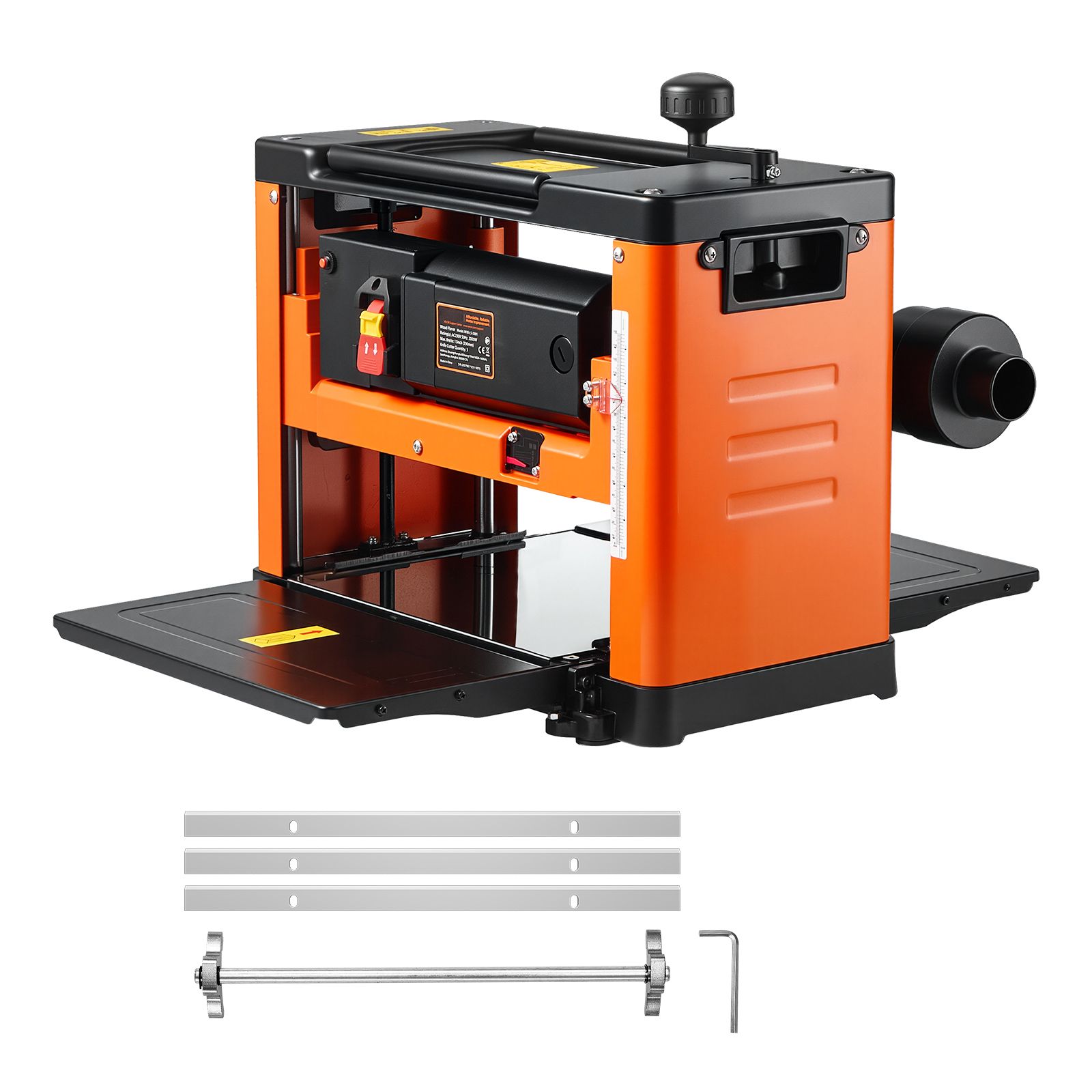 330-mm-hobel-/abrichte, 2000 W, 23500 U/min, 3 Messer, Doppelwalze, Rückschlagschutz, Für Hart- Und Weichholz.