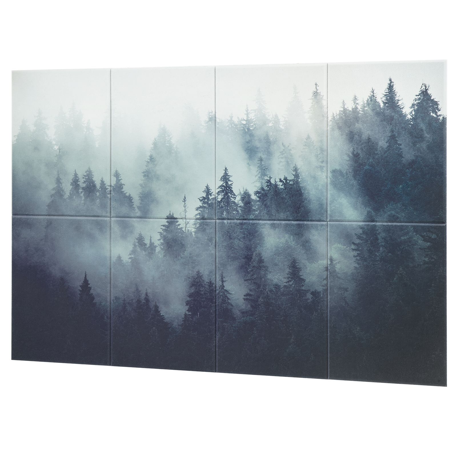Set Mit 8 Akustikpaneelen, 63 X 23,62 X 0,4 Zoll, Selbstklebender Schalldämmschaum, Dekorativ Für Studio, Büro, Wohnzimmer, Spielzimmer, Heimkino, Waldmuster.
