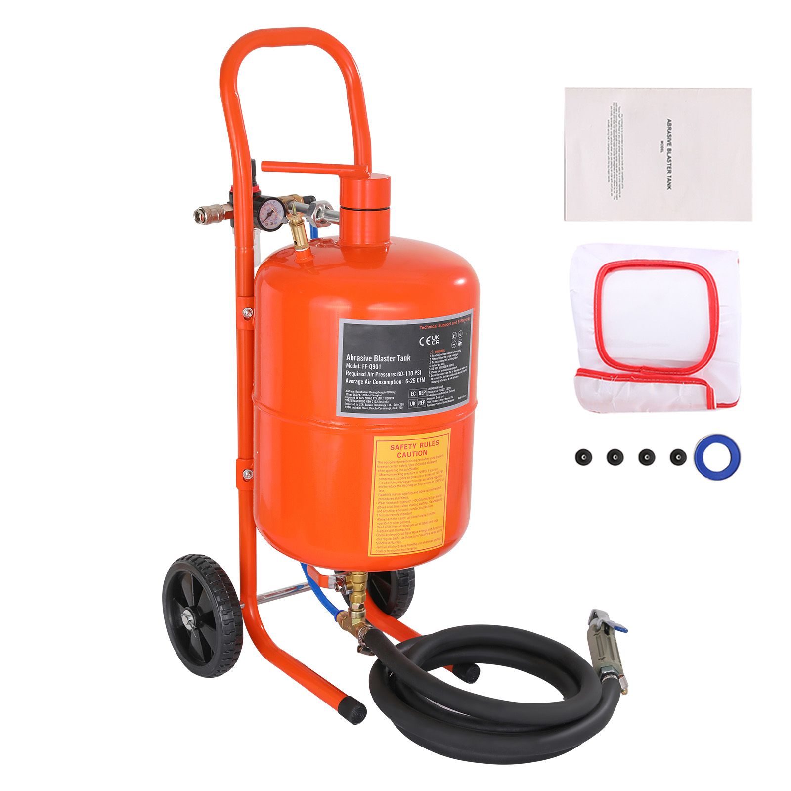 Hochdruck-entfetter 18,9 L, 60-110 Psi, Sandstrahlgerät Mit 4 Düsen