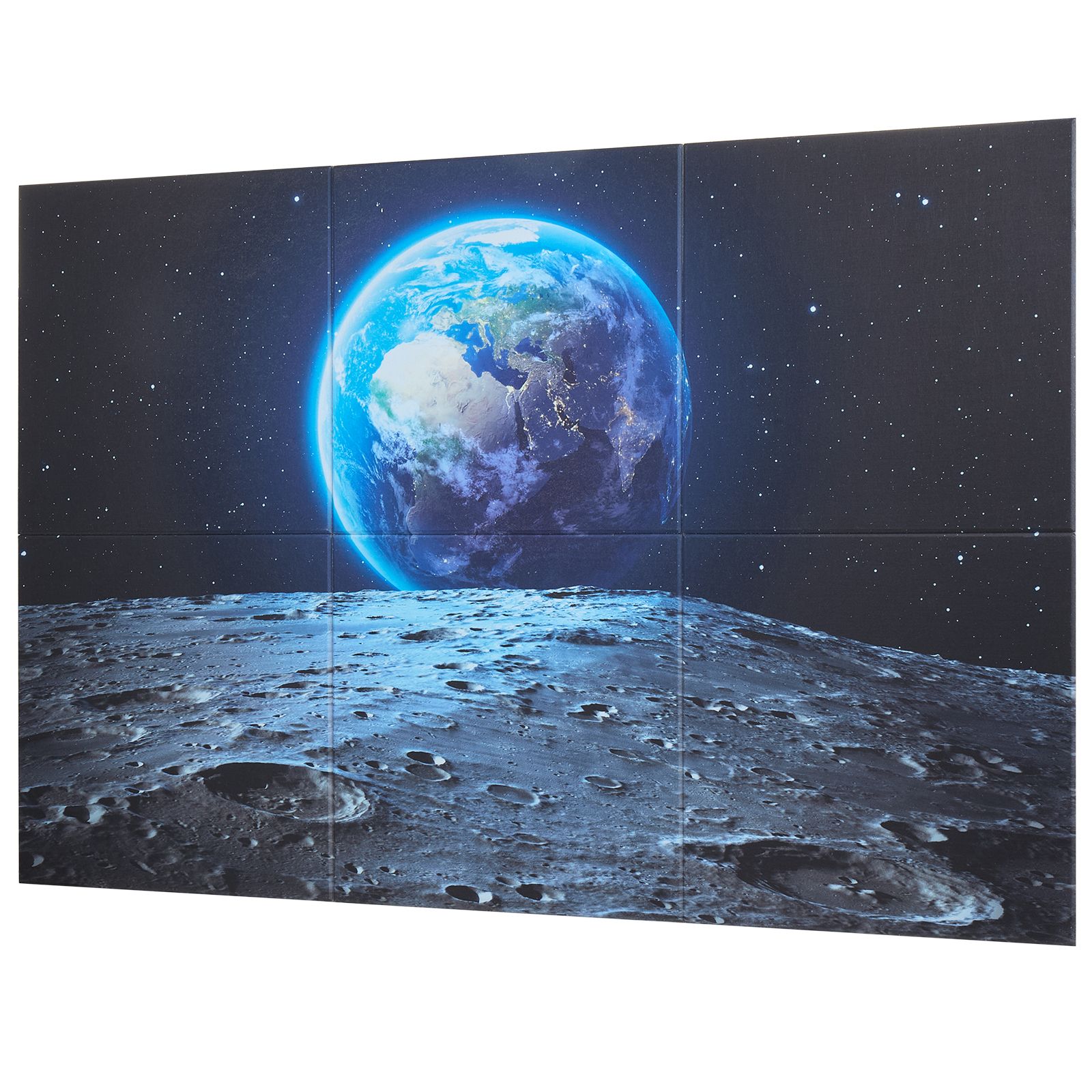 Set Aus 6 Künstlerischen Akustikpaneelen, 180 X 120 X 1 Cm, Selbstklebender Schalldämmschaum, Absorbierende Wanddekoration Für Wohnzimmer, Büro, Studio, Spielzimmer, Kino, Erdfarben.