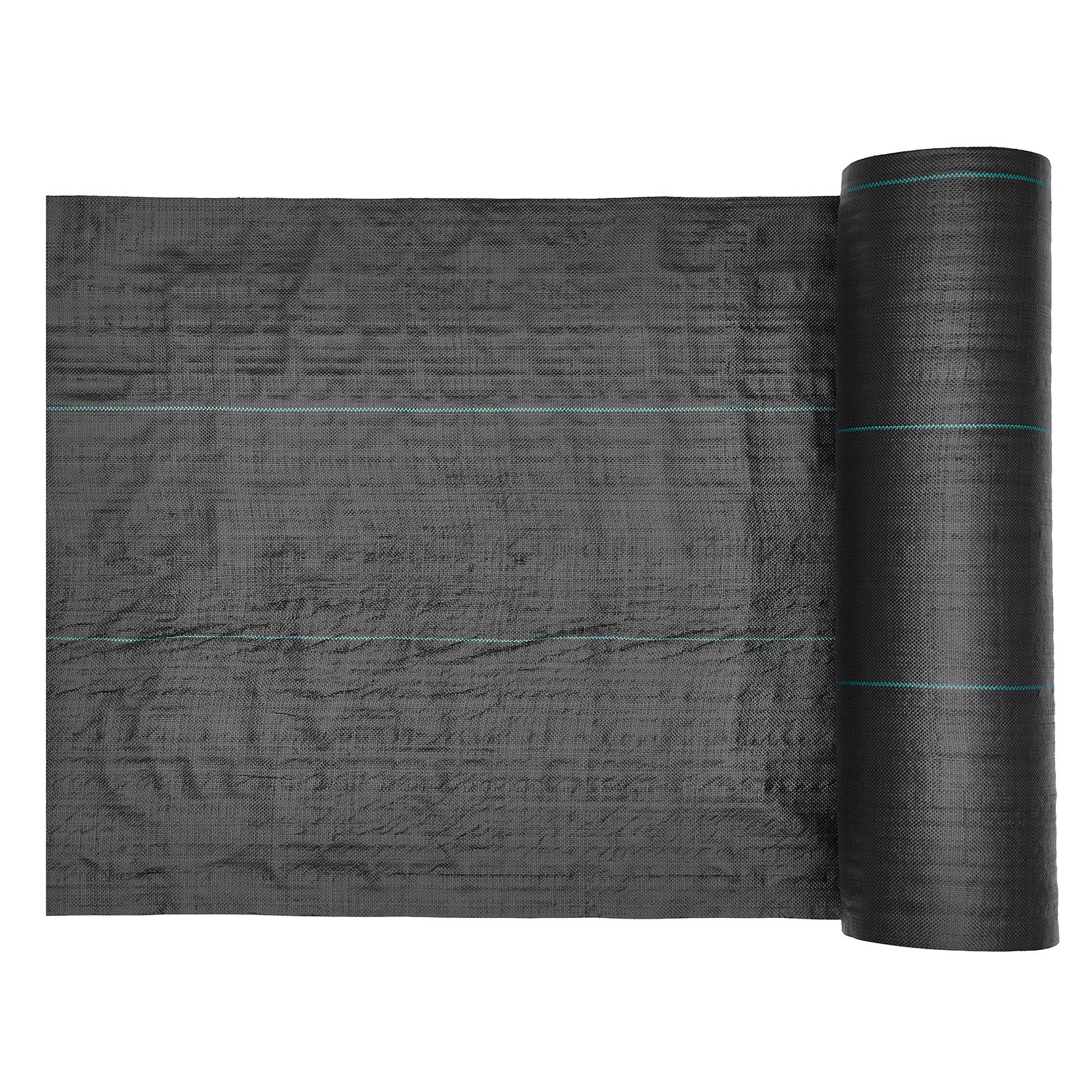 Hochleistungsfähiges Unkrautvlies, 1,8 X 76,2 M, Schwarzes Gewebtes Geotextil Für Garten, Unkrautbekämpfung, Wasserdurchlässige Bodenabdeckung.