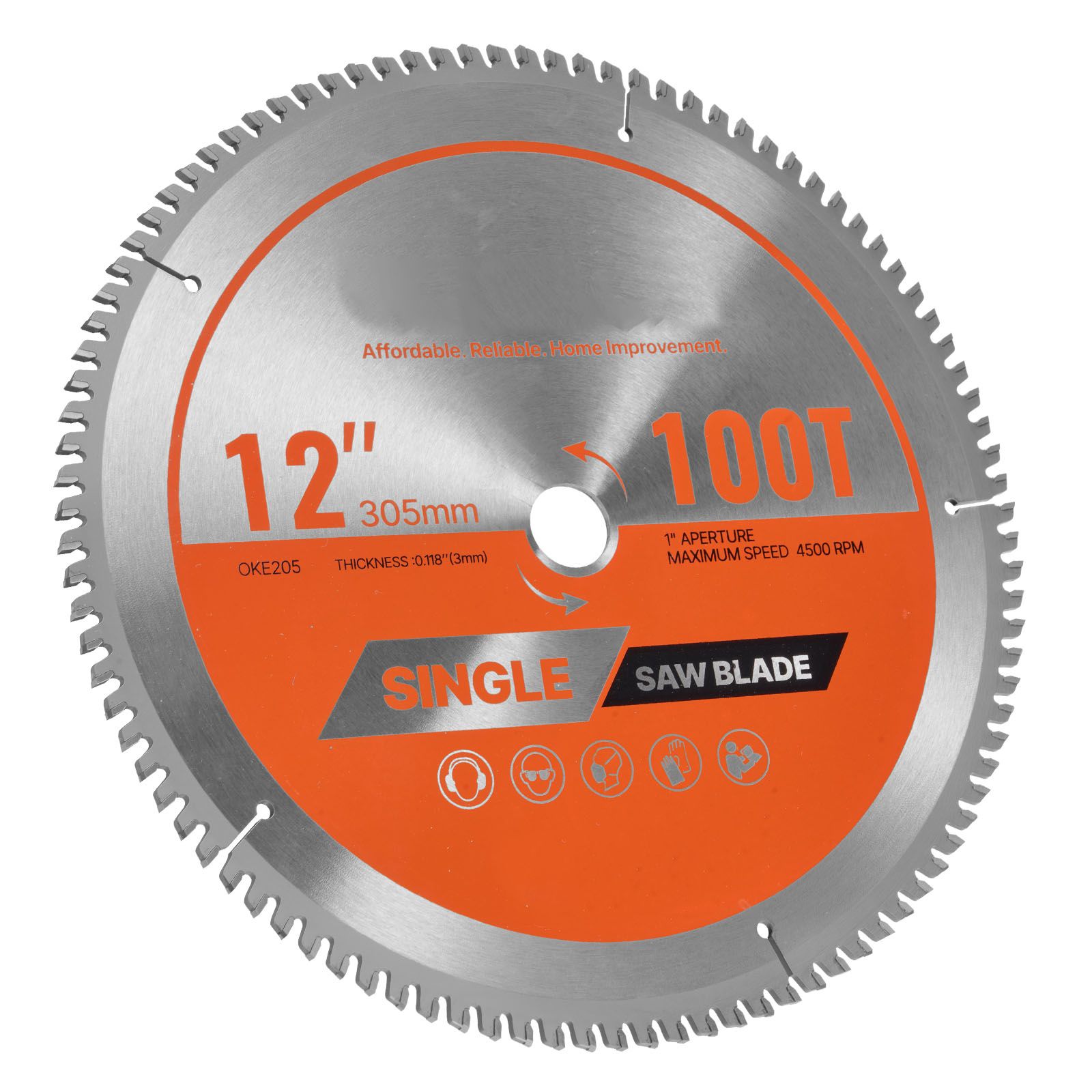 305 Mm Kreissägeblatt, 100 Zähne Aus Leichtmetall, 25,4 Mm Bohrung, Feinschnitt Für Aluminium, Stahl Und Metall, Mit Geräuschdämpfenden Lüftungsschlitzen
