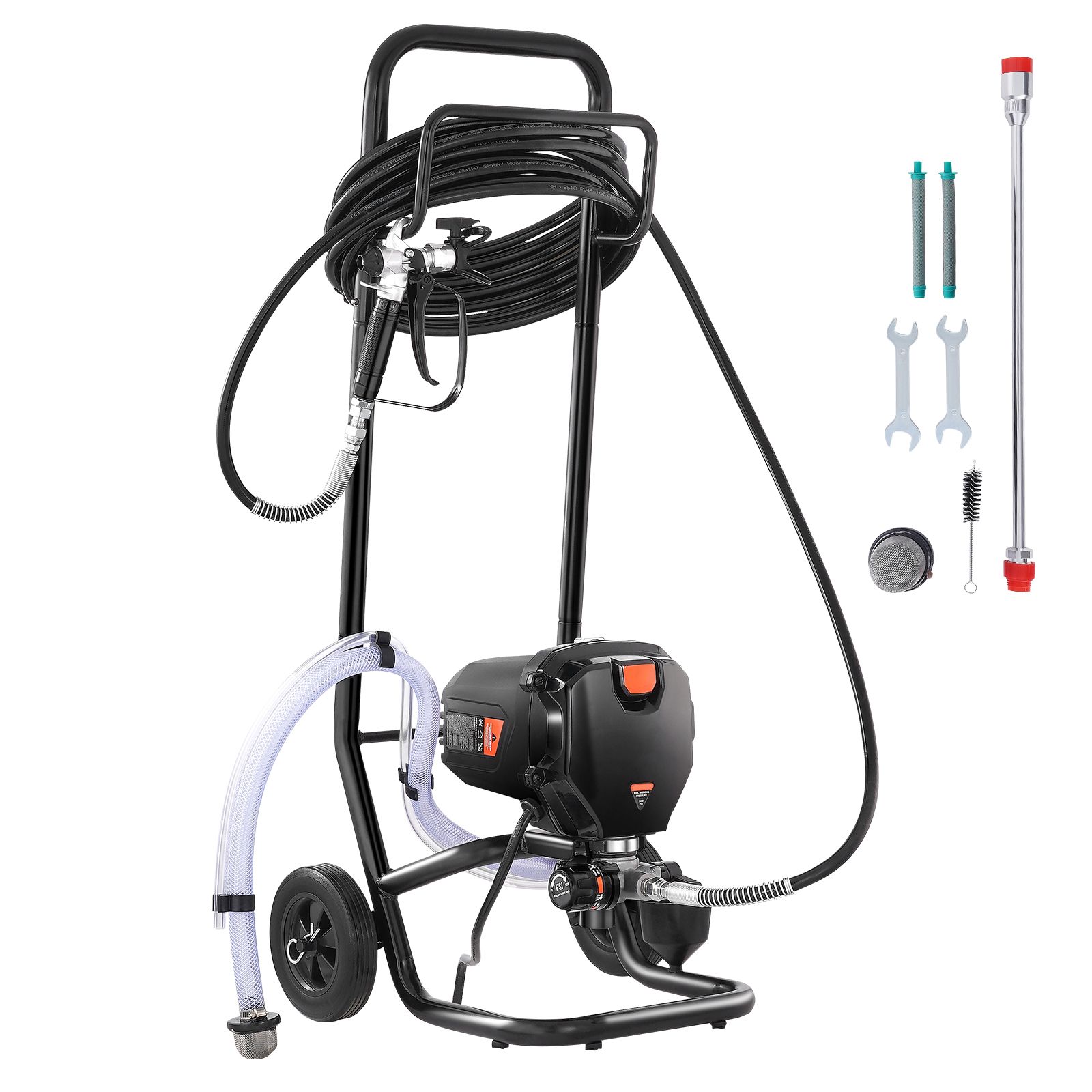 Airless-farbspritzgerät, 750 W, 3000 Psi, Hohe Effizienz, Mit Fahrgestell, Feines Und Gleichmäßiges Ergebnis, Für Innen- Und Außenbereiche, Möbel Und Zäune.