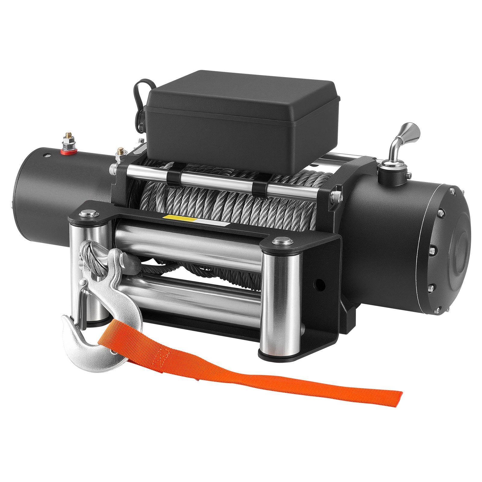 Elektrische Seilwinde 6100 Kg, 12 V Dc, 9,5 Mm X 24 M Stahlseil, Drahtlose Und Kabelgebundene Fernbedienung, Ip55 Wasserdicht Zum Abschleppen Von Suv, 4x4, Anhänger, Boot.