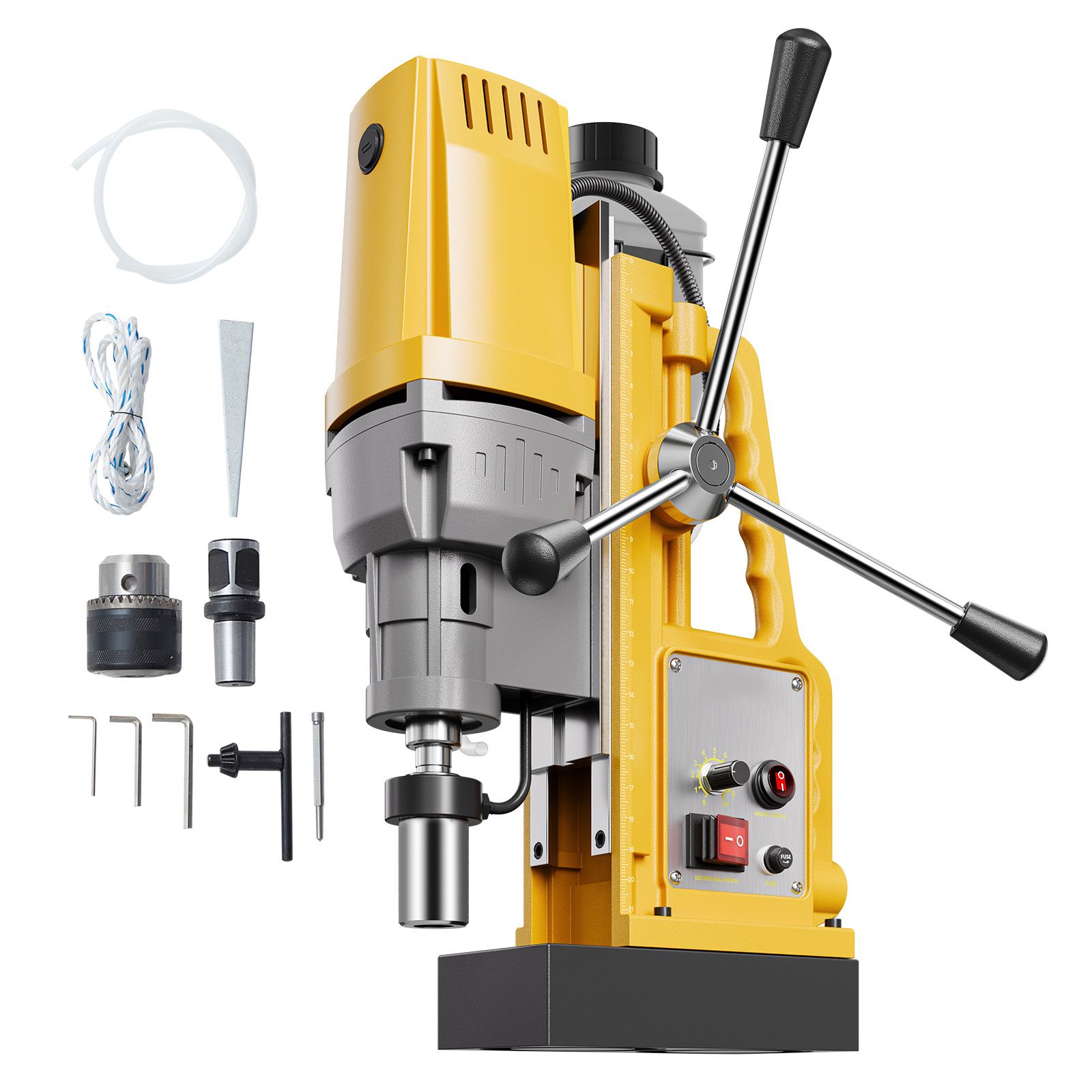 Magnetbohrmaschine 1400w, Bohrleistung Ø2", 2922 Lbf, Variable Drehzahl 0-750 U/min, Für Metall, Industrie Und Haushalt.