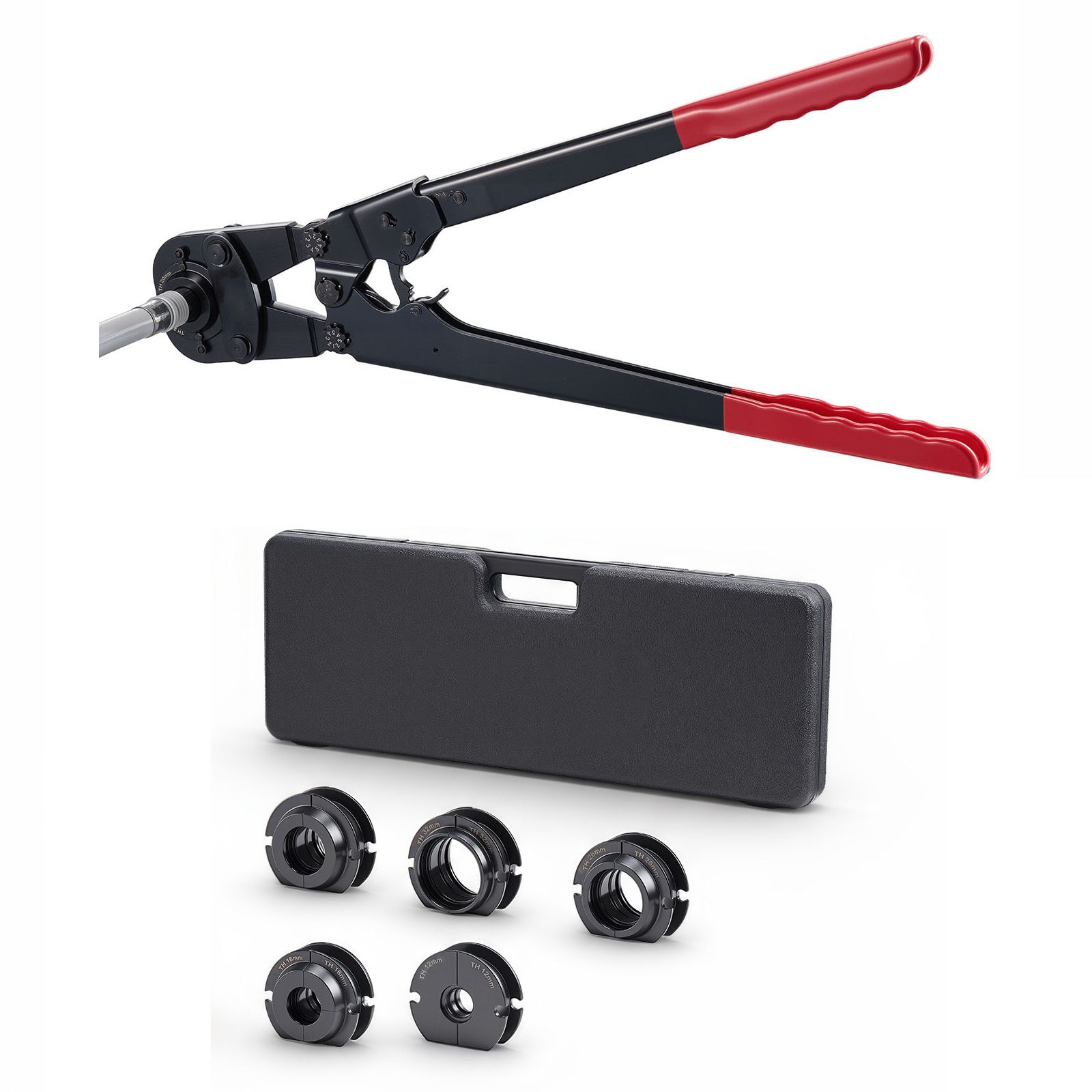 Crimpzange Für Pex- Und Mehrschichtrohre Mit Th12-32-backen Und Klappgriff. Kompakter Koffer Für Rohrinstallation Und -reparatur.