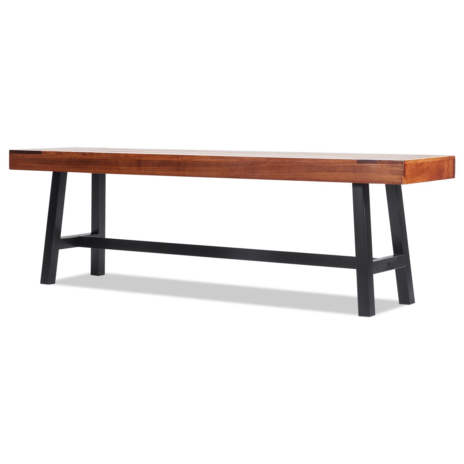 Gartenbank Aus Holz, 160 Cm Lang, Mit Metallbeinen, Tragkraft 500 Pfund, Für Garten, Terrasse, Park Oder Veranda.