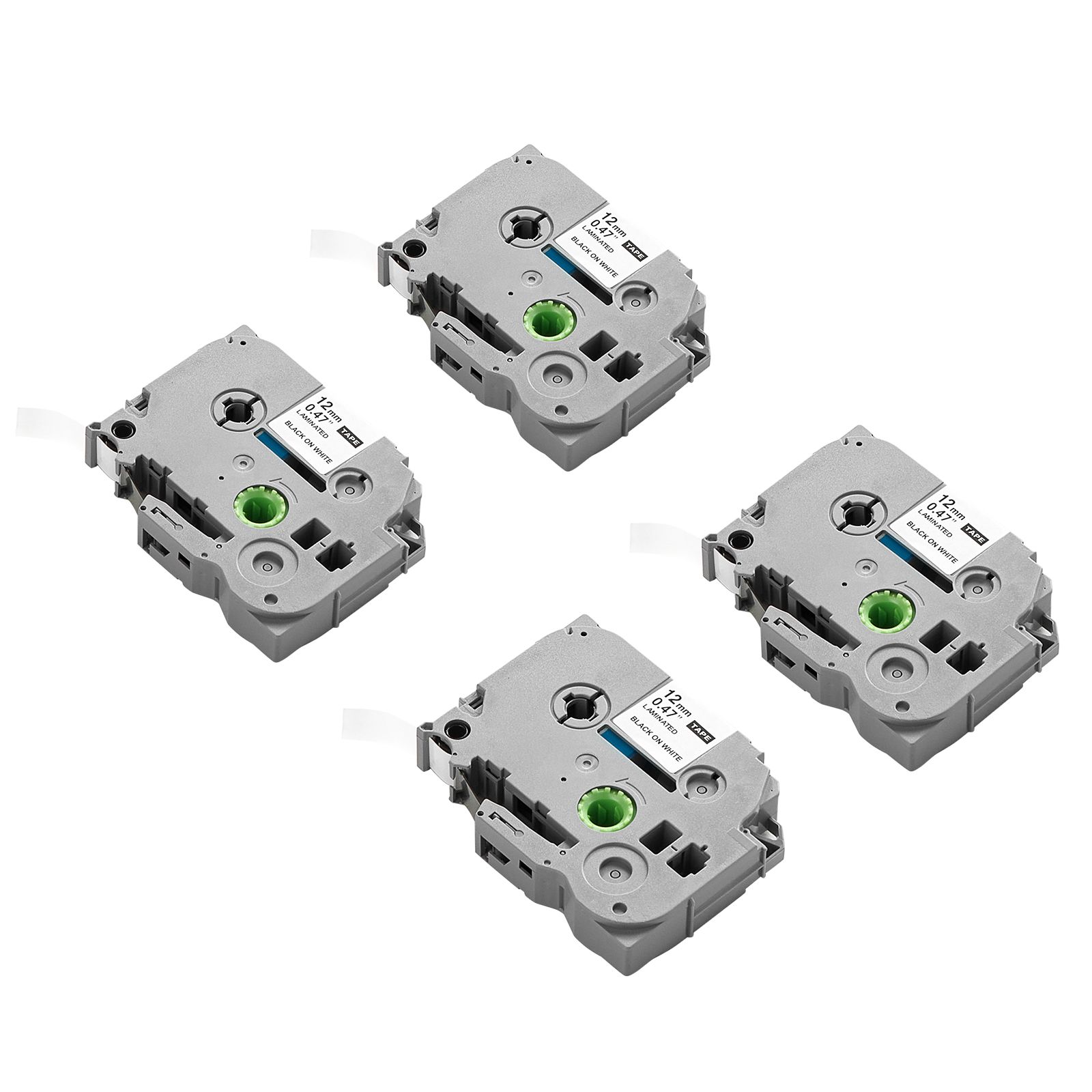 Etikettenband, 4er-pack, 12 Mm, Schwarz Auf Weiß, Kompatibel Mit Verschiedenen Brother P-touch Modellen, Stark Und Langlebig, Ersatz Für Tze-231.