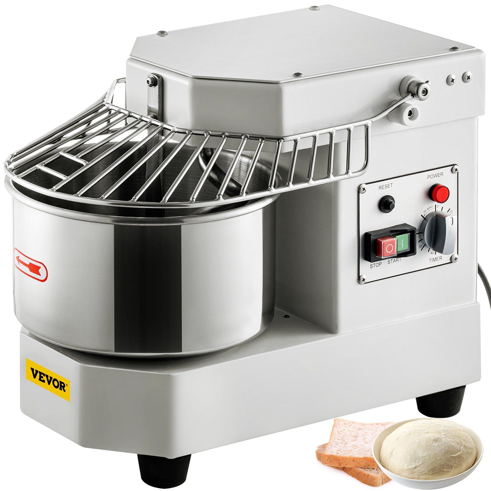 Professionelle 8-liter-teigmaschine, Edelstahlschüssel, Spiralknethaken Für Bäckereien.