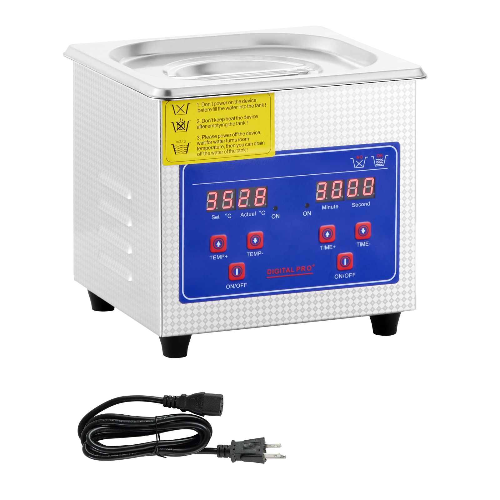 Professioneller 1,3-liter-ultraschallreiniger Mit Digitaltimer Und Heizfunktion, 40 Khz, Edelstahl, Für Brillen, Uhren, Schmuck Und Kleinteile