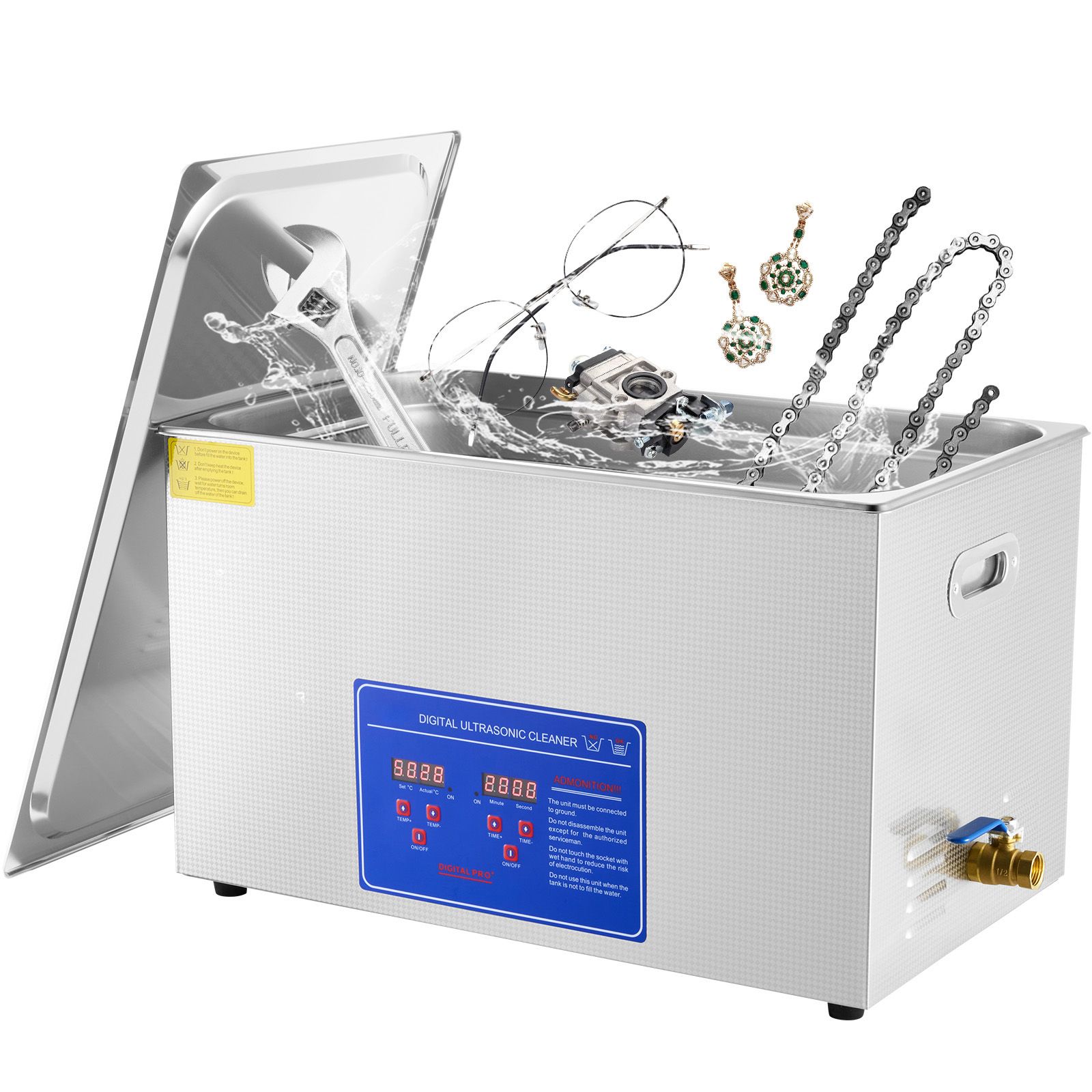 30-liter-ultraschallreiniger, Edelstahl, Digitaltimer Und Heizfunktion, 40 Khz Für Schmuck, Uhren, Brillen, Münzen