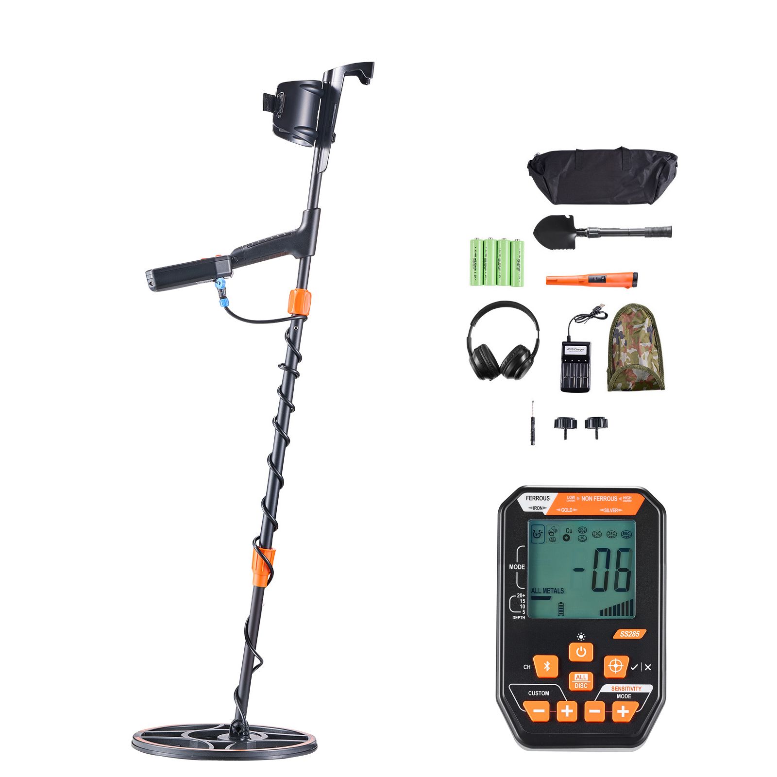 Ip68 Wasserdichter Metalldetektor, 304,8 Mm, Hohe Präzision, 7 Modi, Bildschirm, Kabellose Kopfhörer, Einstellbare Länge, Für Die Schatzsuche.
