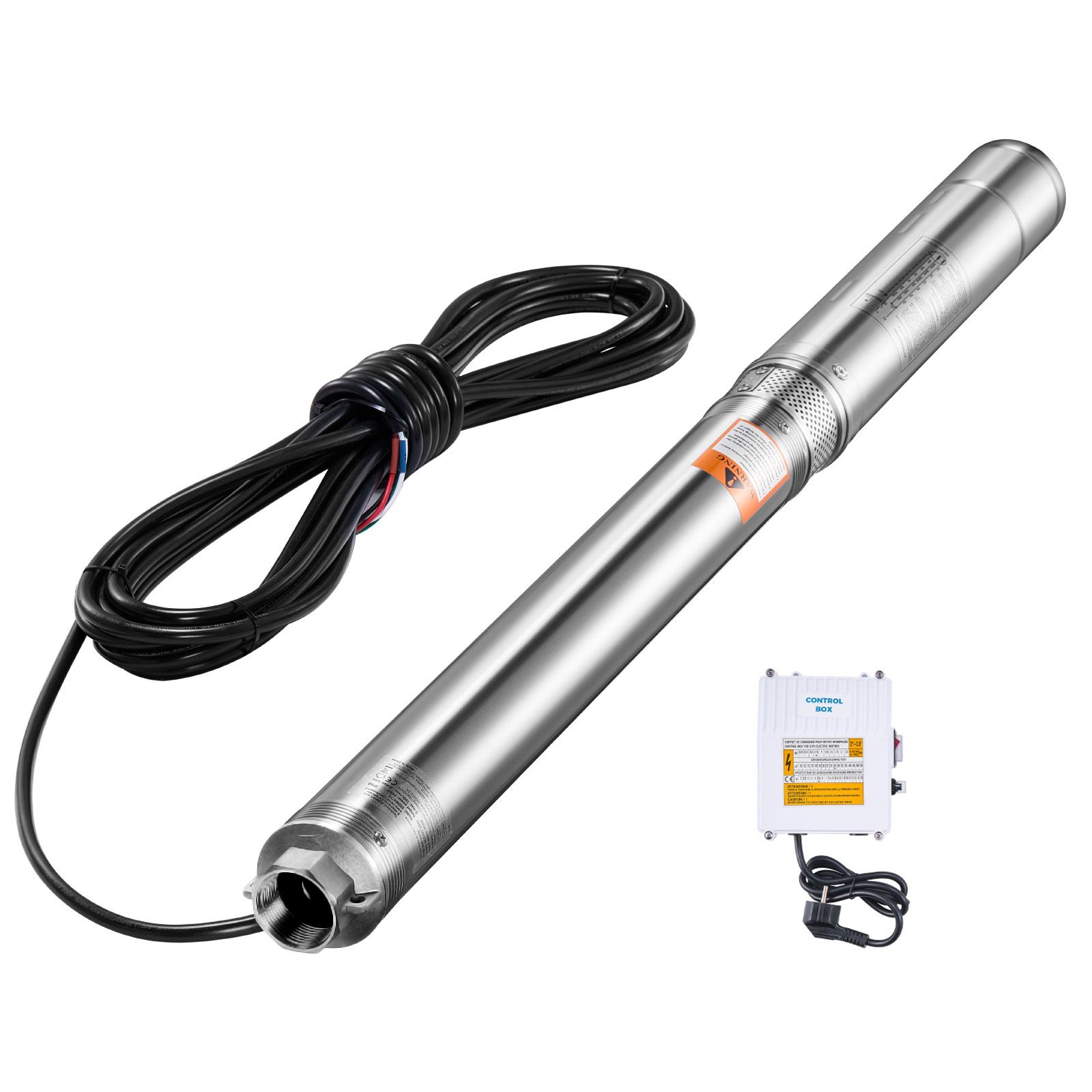 910w, 230v, 100l/min Tiefbrunnen-tauchpumpe, 53 M Förderhöhe, 20 M Kabel, Externes Gehäuse, Edelstahl, Ip68, Für Industrielle Bewässerung.