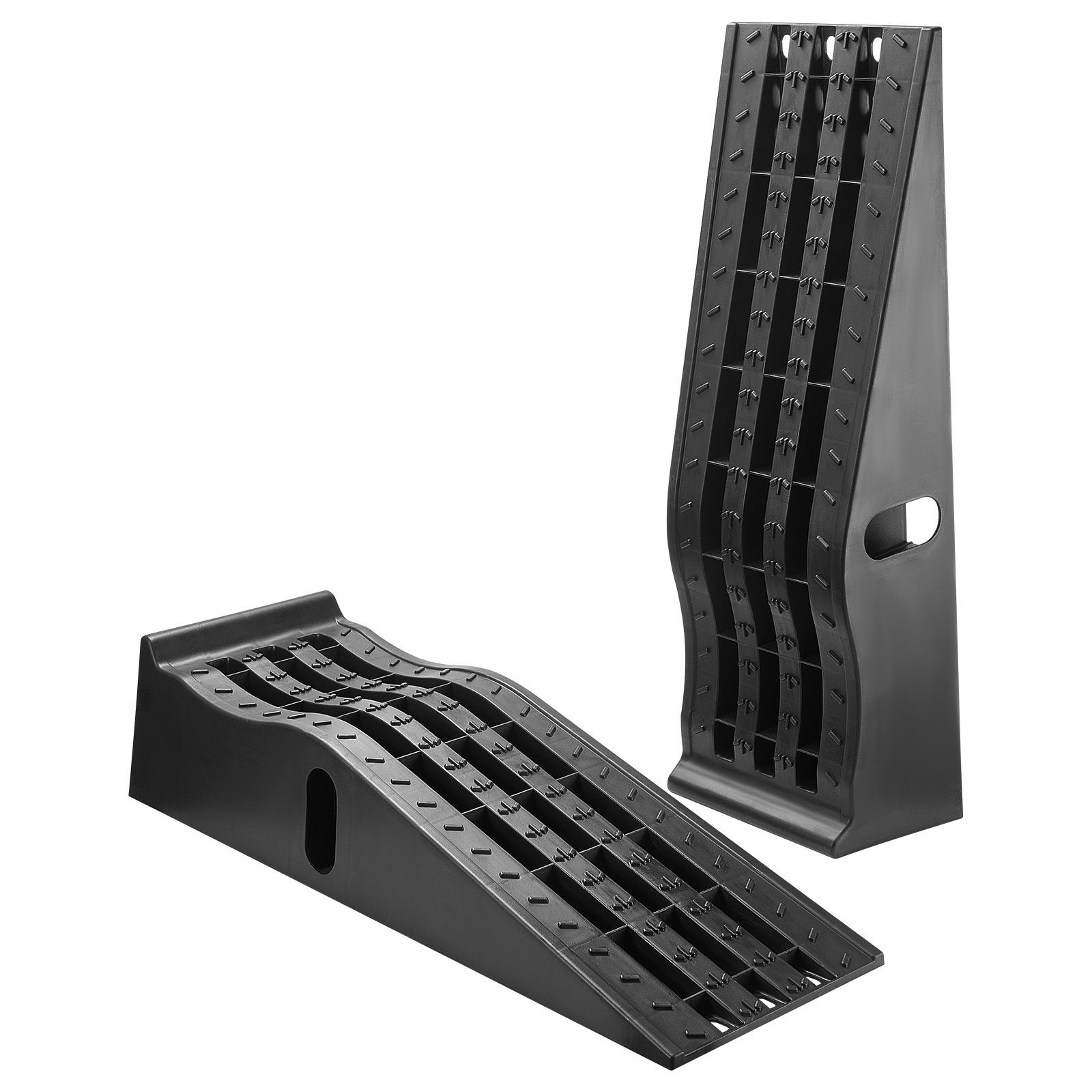 Auffahrrampen, 2 Stück, Tragkraft 5897 Kg, Hubhöhe 155 Mm, Tragbare Servicerampen Für Werkstattarbeiten Und Ölwechsel, Robust Für Lkw Und Suvs, Schwarz