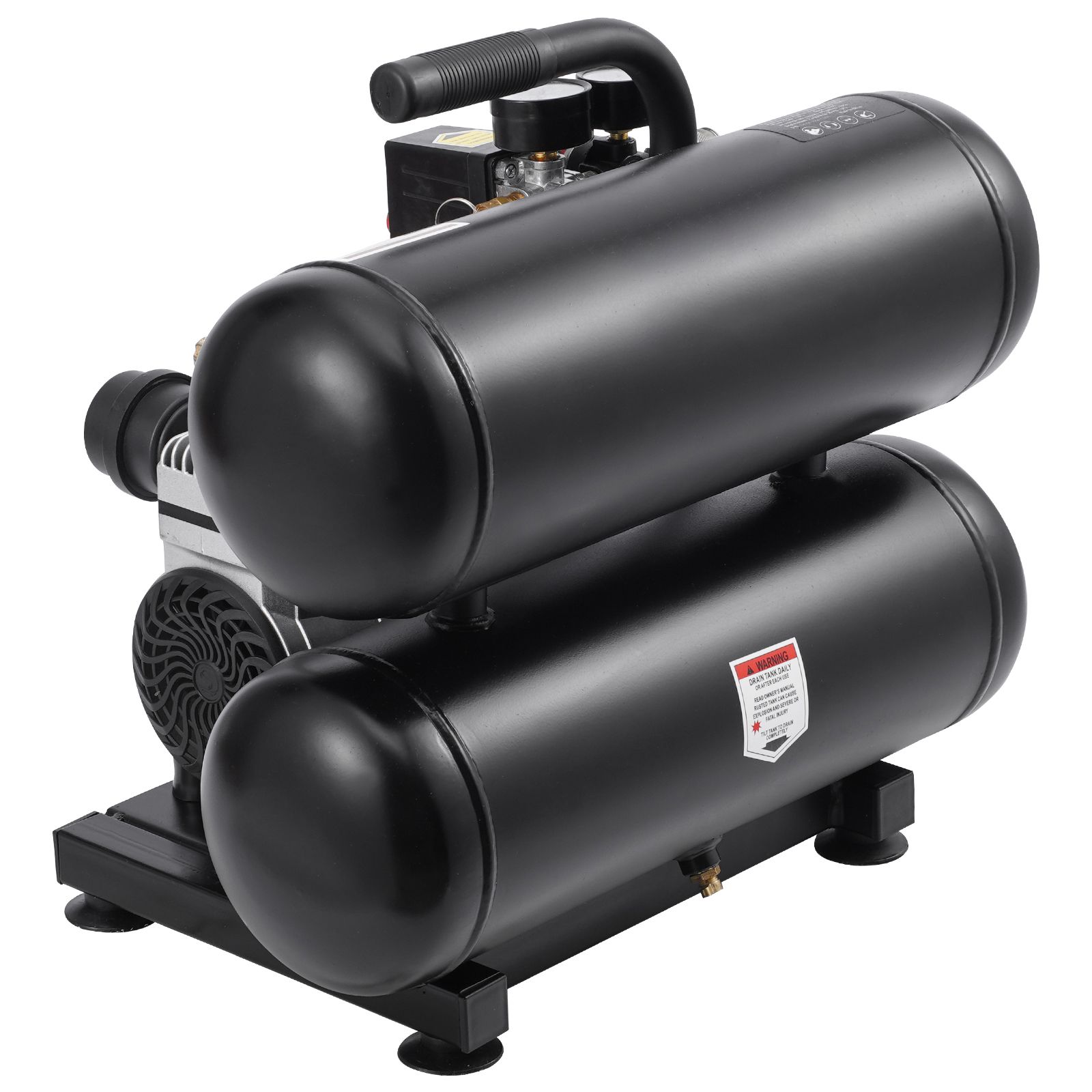 4,6-gallonen-luftkompressor, 1 Ps, 2,0 Cfm Bei 90 Psi, Maximaler Druck 120 Psi, Leise 80 Db, Tragbar, Für Autoreparaturen, Reifenaufpumpen, Lackieren.