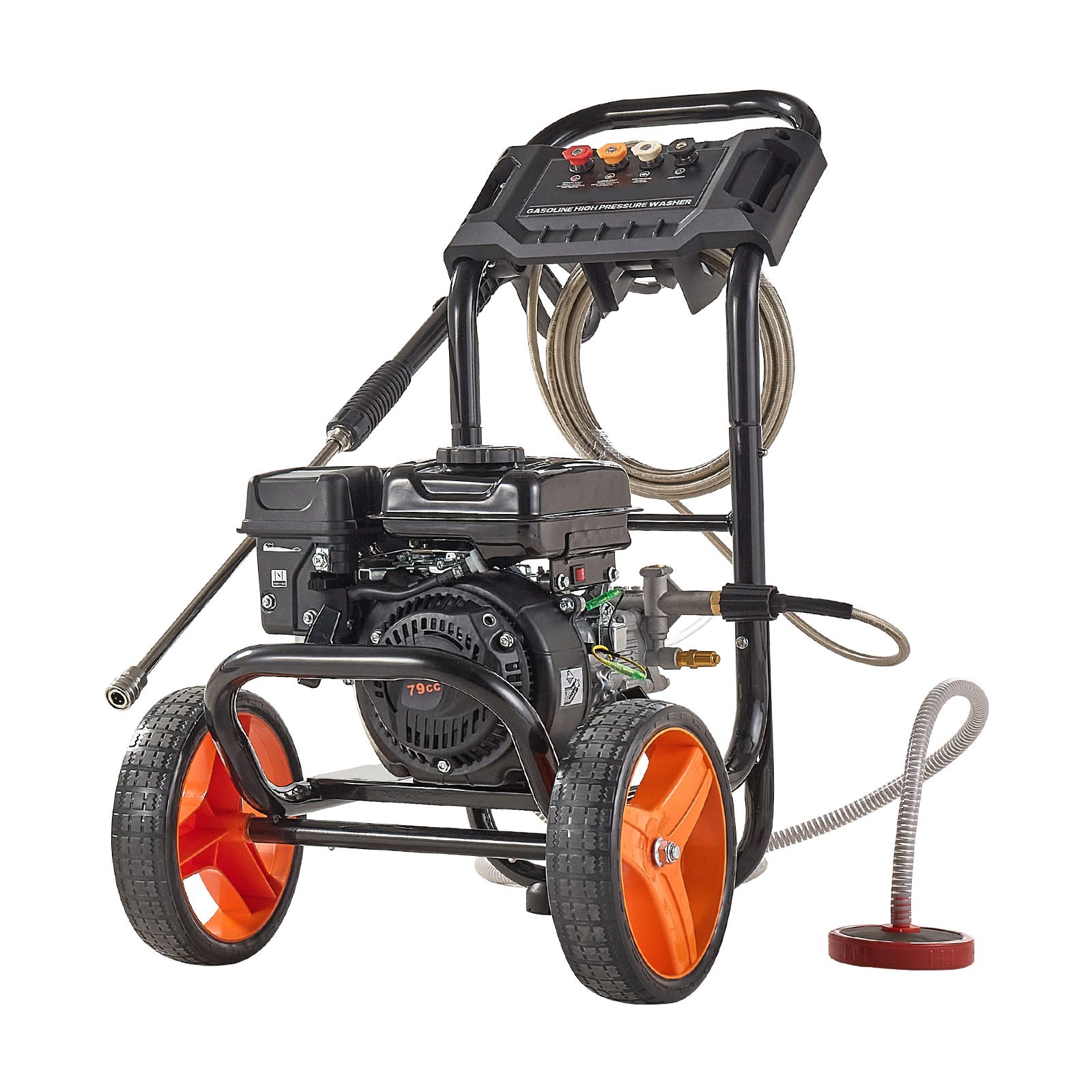 Hochdruckreiniger 2900 Psi, 7 L/min, Verbesserte Aluminiumpumpe, Pistole Und Lanze, 4 Düsen, Kompakt Für Autos, Zäune, Einfahrten, Häuser, Terrassen Und Möbel