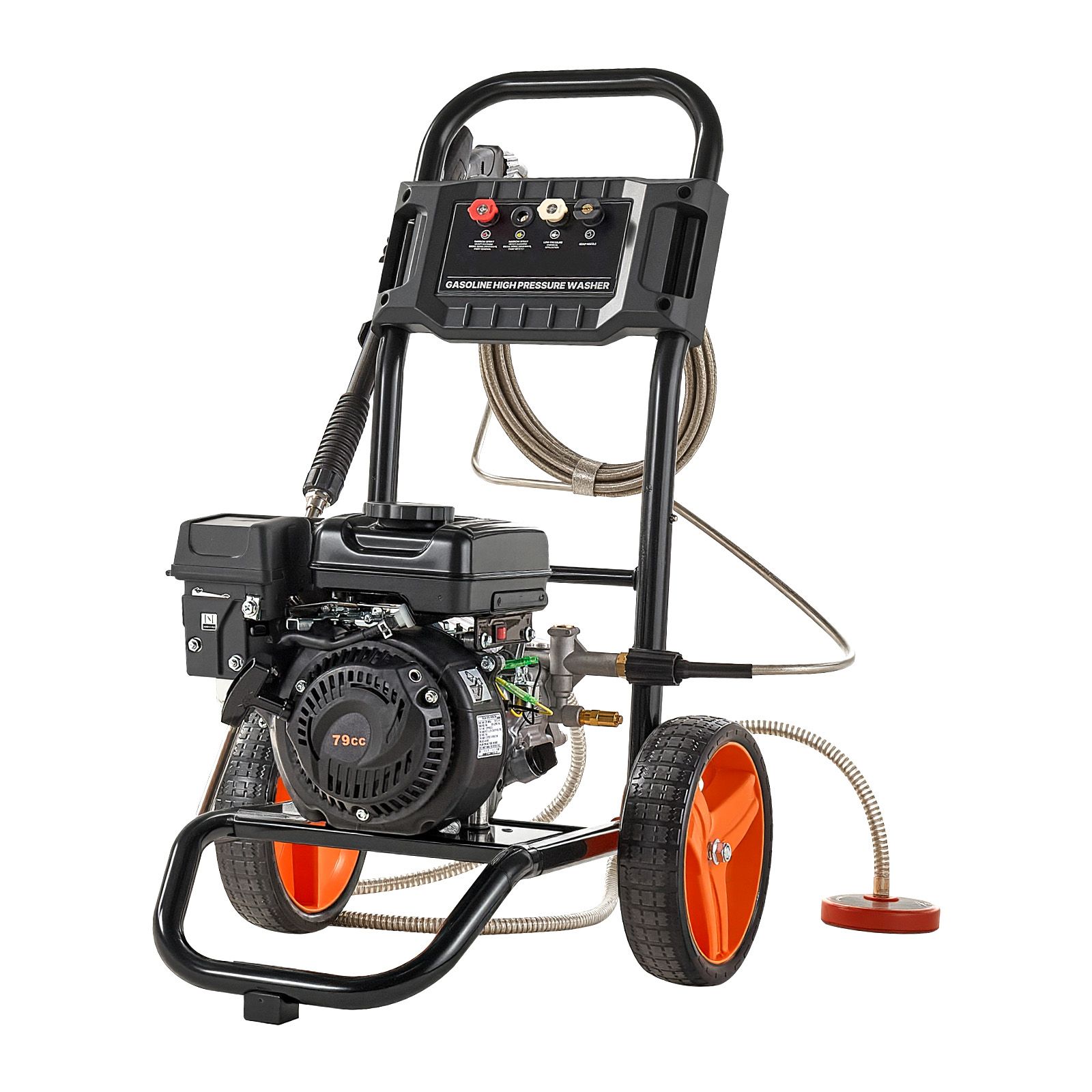 Benzin-hochdruckreiniger 2900 Psi, 7 L/min, Aluminiumpumpe, Pistole Und Lanze, 4 Düsen, Für Autos, Zäune, Einfahrten, Terrassen Und Möbel.