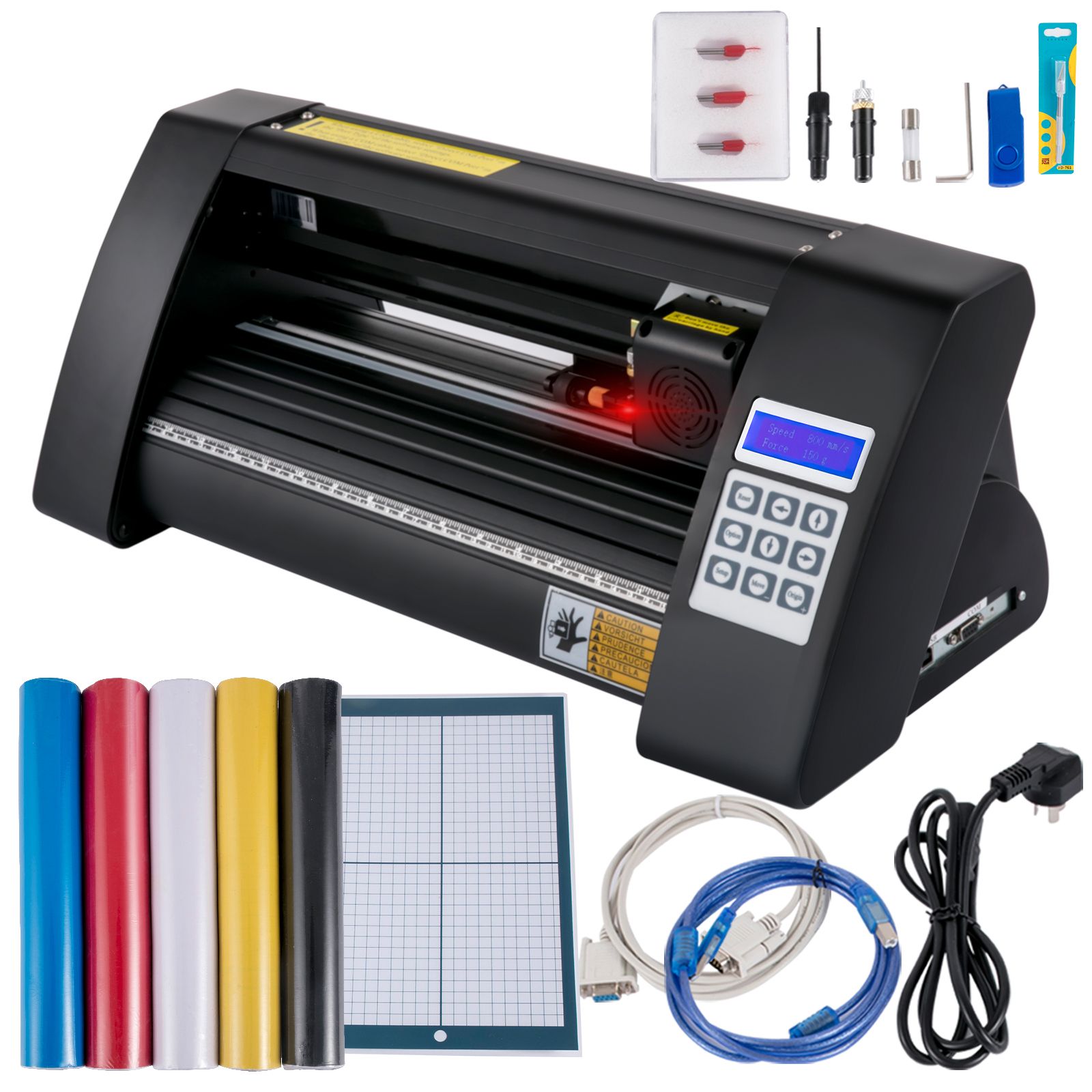 375-mm-vinylschneider Mit Led-bildschirm Und Integriertem Optischem Auge Für Präzise Führung, Signmaster-kompatibel Unter Windows.
