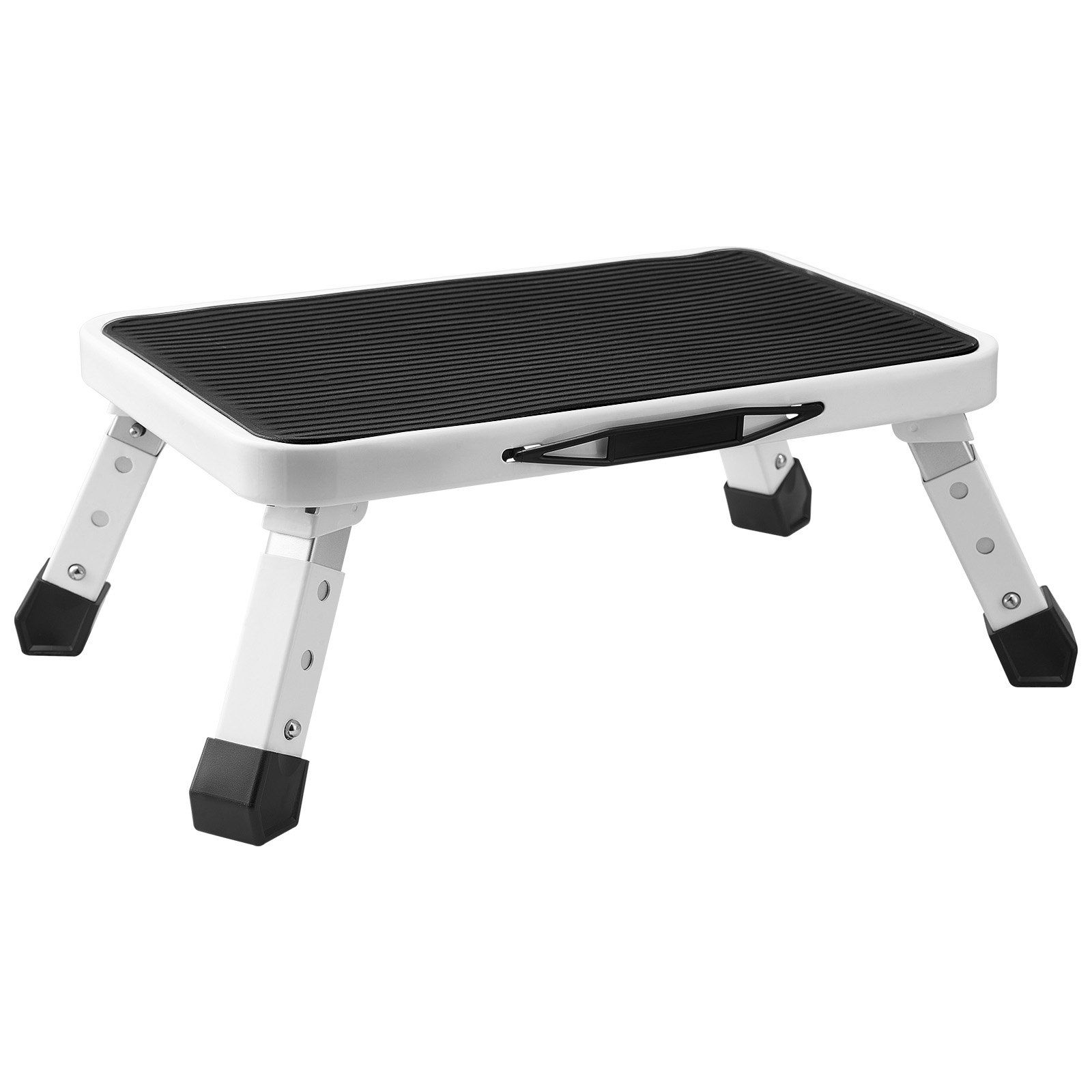 1-stufiger Tritthocker, Tragkraft 150 Kg, Klappbare Stahlleiter, 3 Höhenverstellbar, Rutschfest Und Stabil Für Erwachsene, Zuhause, Büro, Camping, Badezimmer